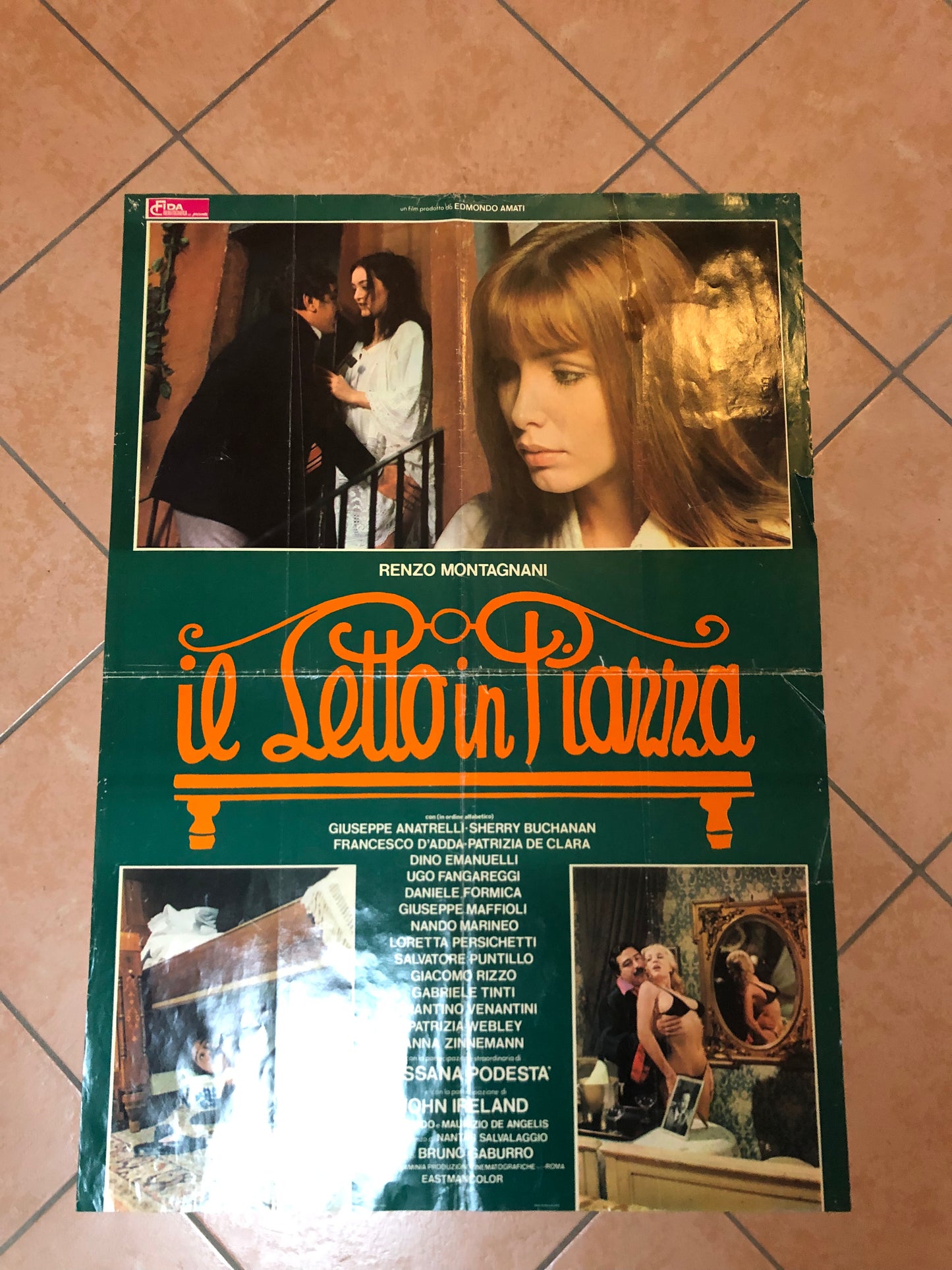 Manifesto Cinema Originale "Il Letto In Piazza" Film Anno 1976 Locandina 140x100
