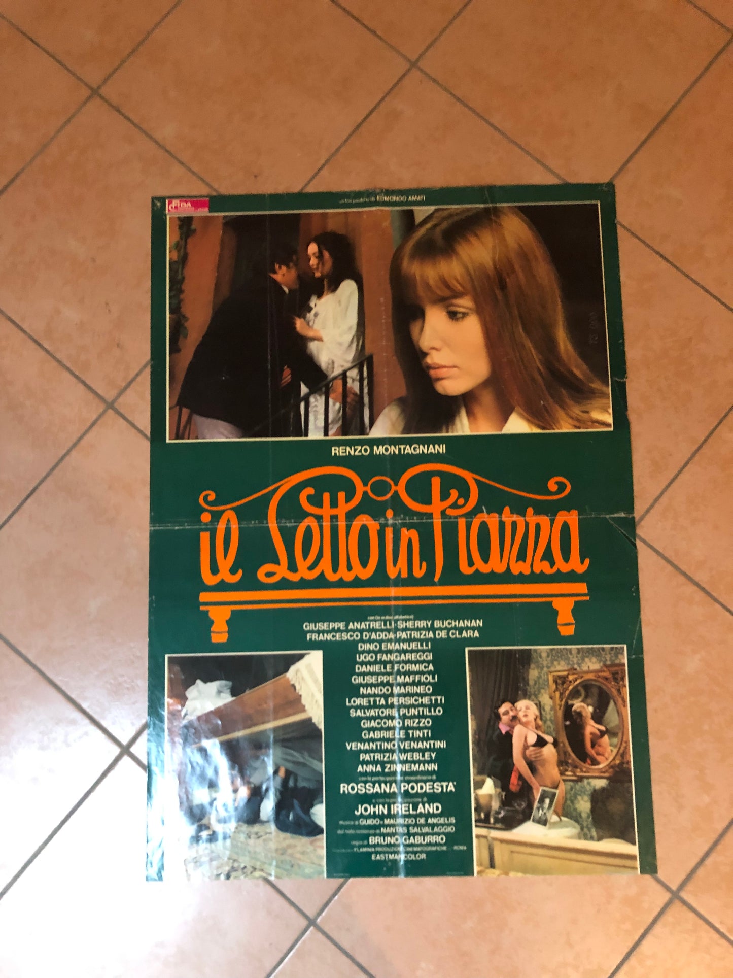 Manifesto Cinema Originale "Il Letto In Piazza" Film Anno 1976 Locandina 140x100