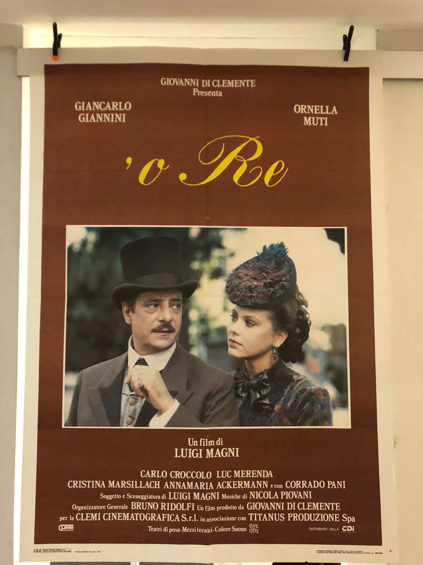 Manifesto Cinema Originale O' Re Film Anno 1989 Locandina 140x100 Ornella Muti