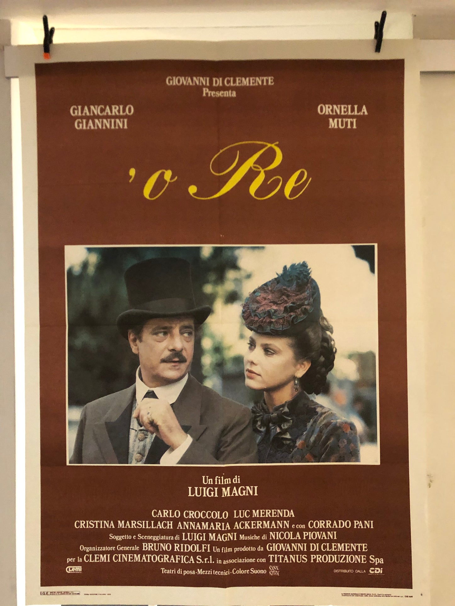 Manifesto Cinema Originale O' Re Film Anno 1989 Locandina 140x100 Ornella Muti