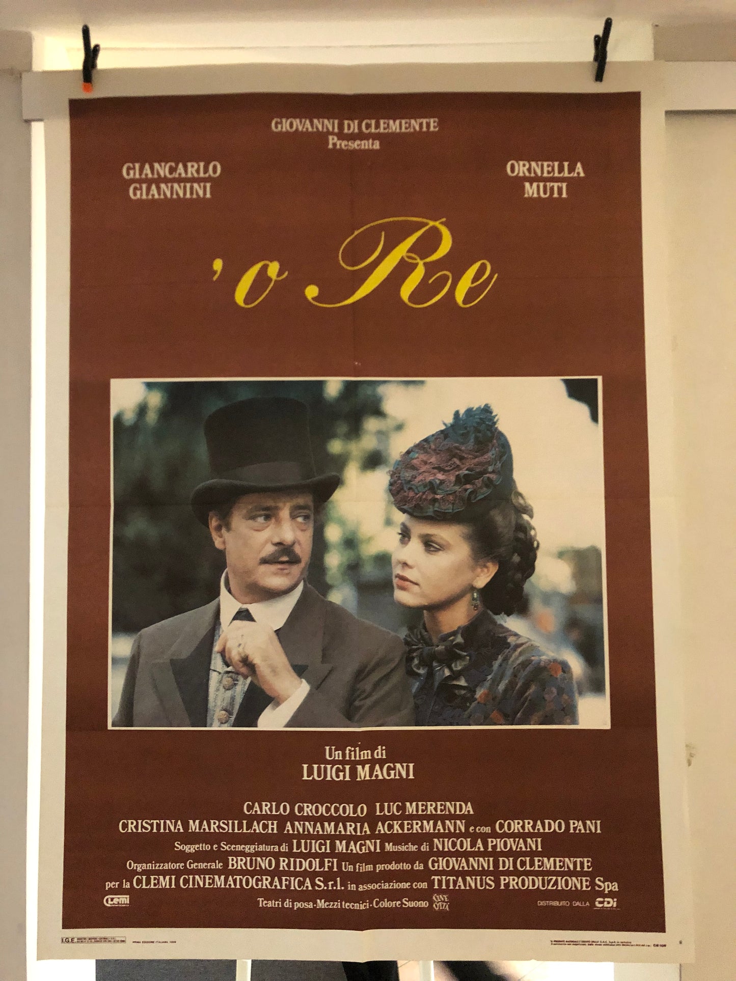 Manifesto Cinema Originale O' Re Film Anno 1989 Locandina 140x100 Ornella Muti