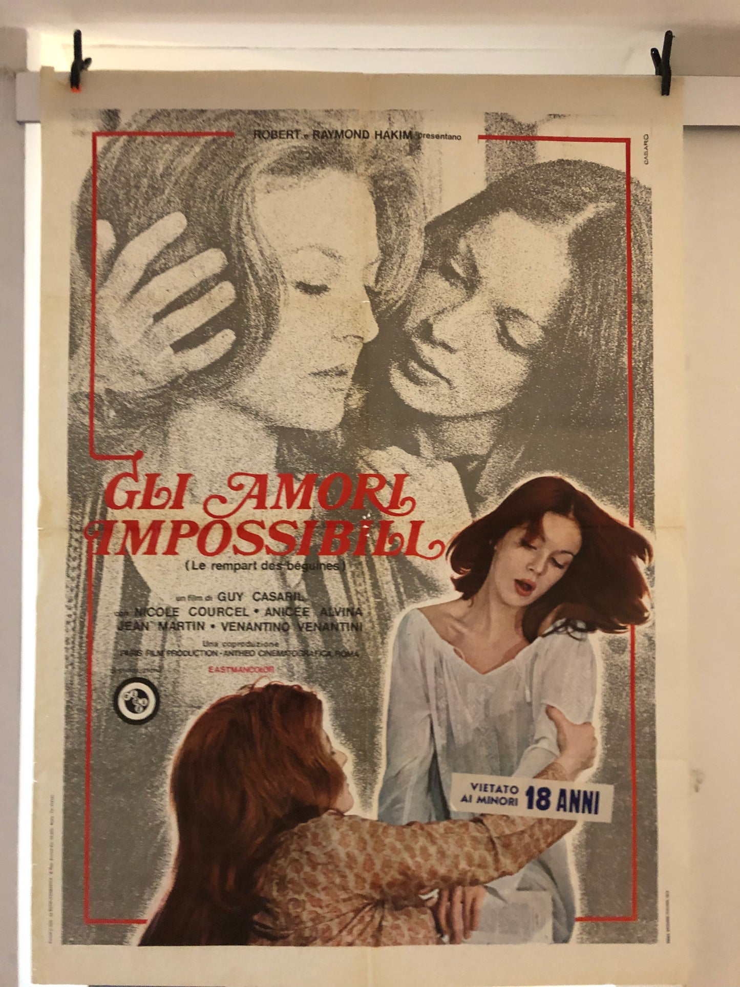 Manifesto Cinema Originale Gli Amori Impossibili VM18 1972 Locandina 140x100