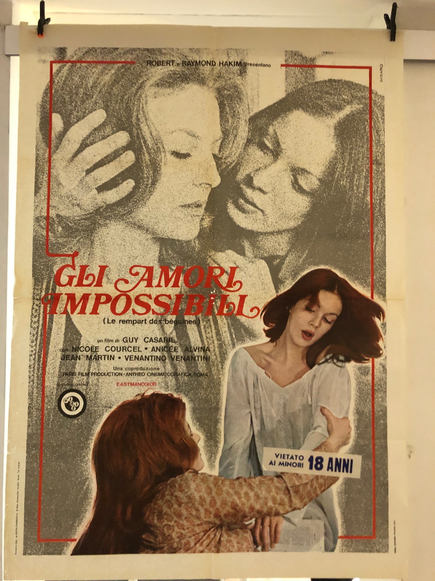 Manifesto Cinema Originale Gli Amori Impossibili VM18 1972 Locandina 140x100
