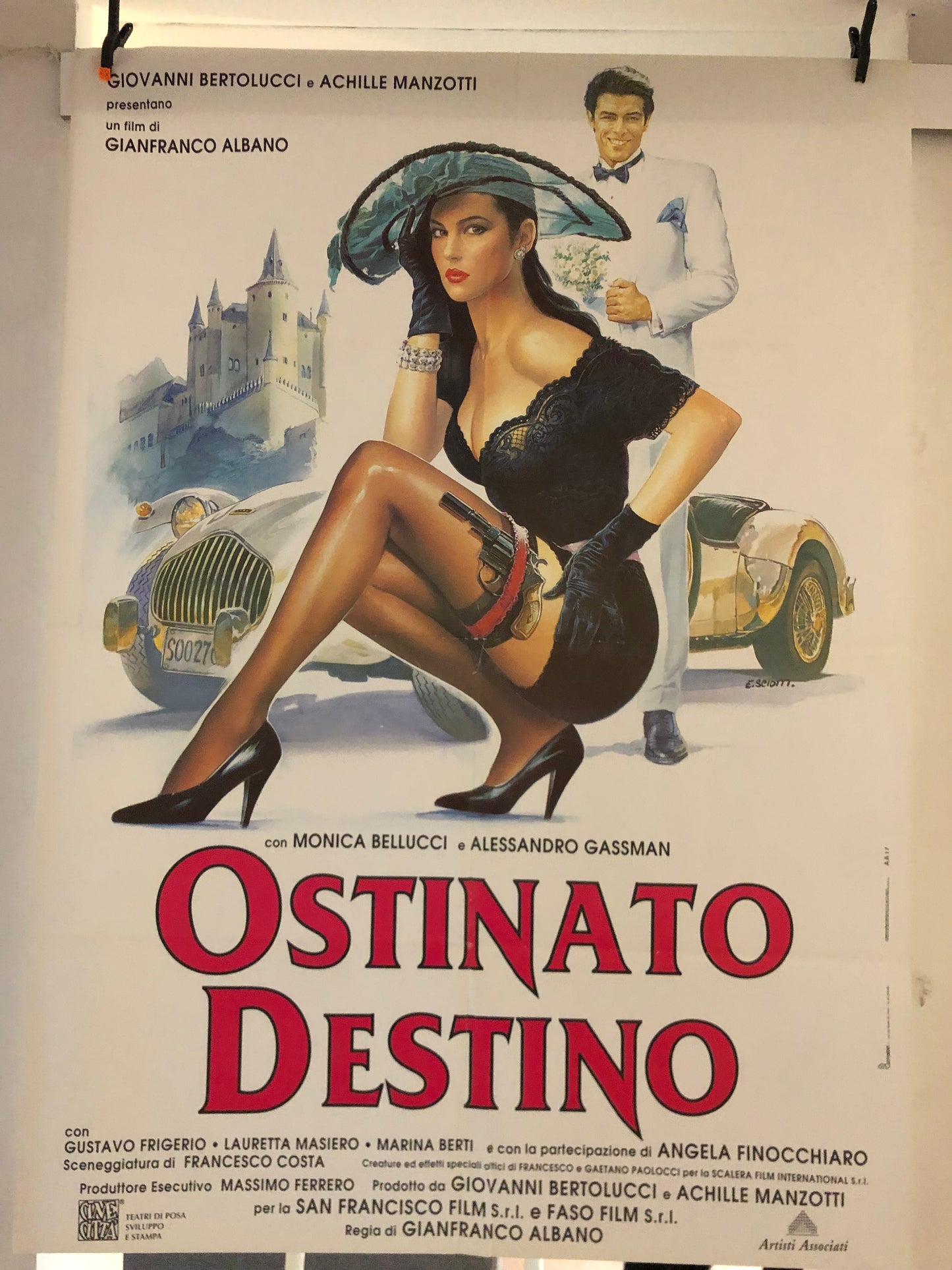 Manifesto Cinema Originale "Ostinato Destino", Anno 1992, con Monica Bellucci, Misure 140x100