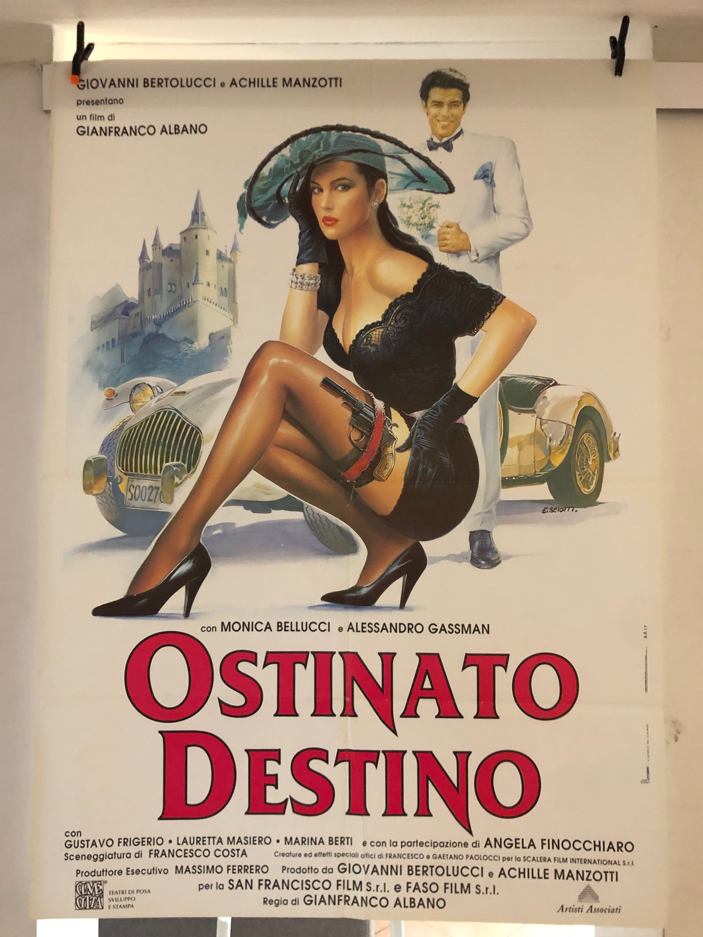 Manifesto Cinema Originale "Ostinato Destino", Anno 1992, con Monica Bellucci, Misure 140x100