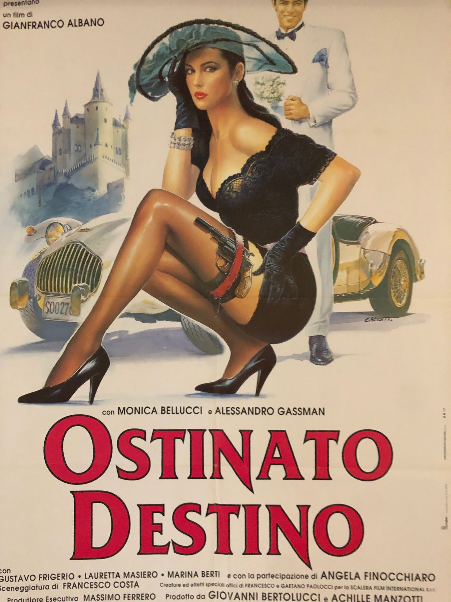 Manifesto Cinema Originale "Ostinato Destino", Anno 1992, con Monica Bellucci, Misure 140x100