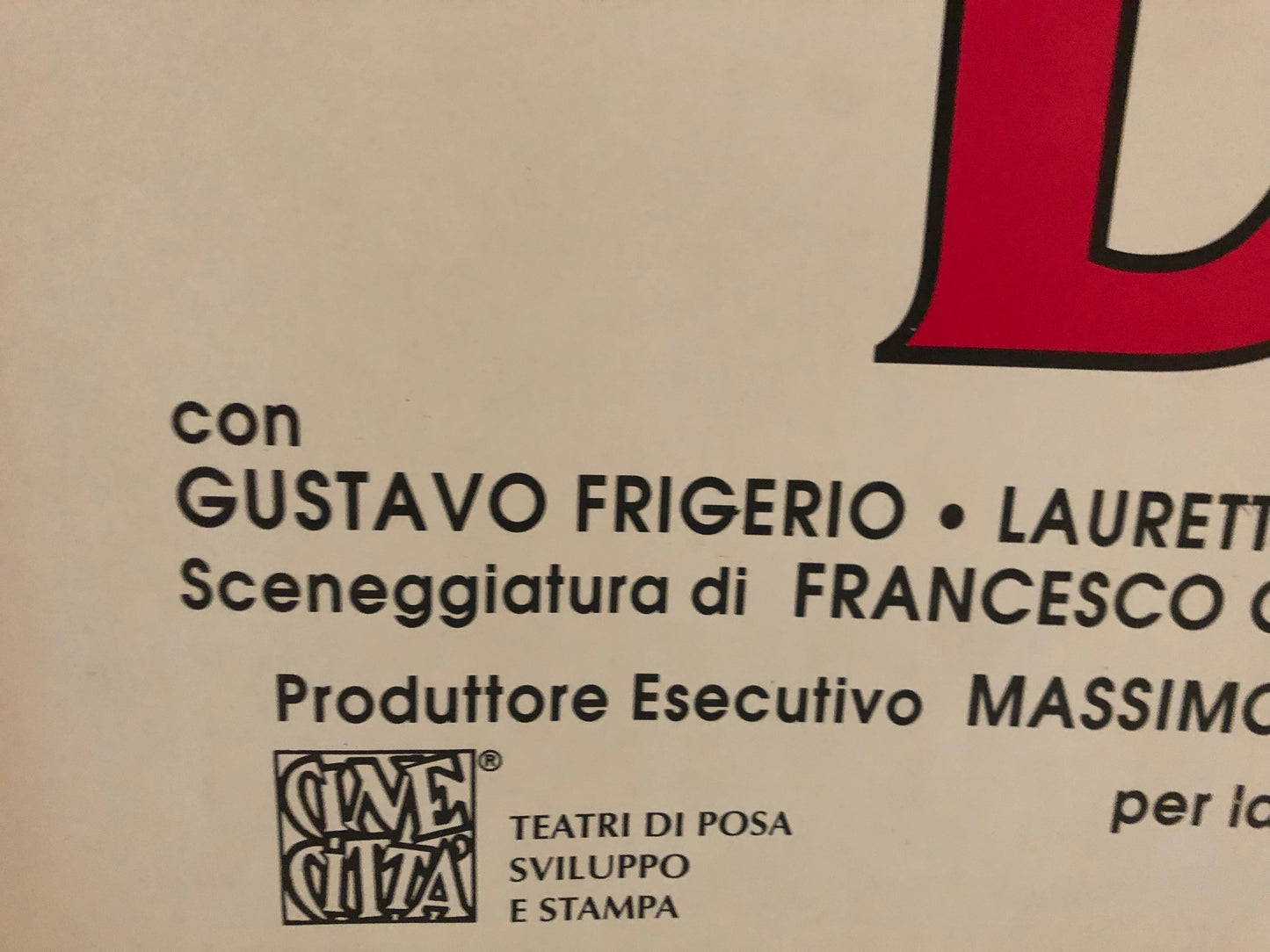 Manifesto Cinema Originale "Ostinato Destino", Anno 1992, con Monica Bellucci, Misure 140x100