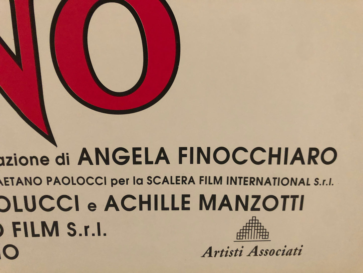 Manifesto Cinema Originale "Ostinato Destino", Anno 1992, con Monica Bellucci, Misure 140x100
