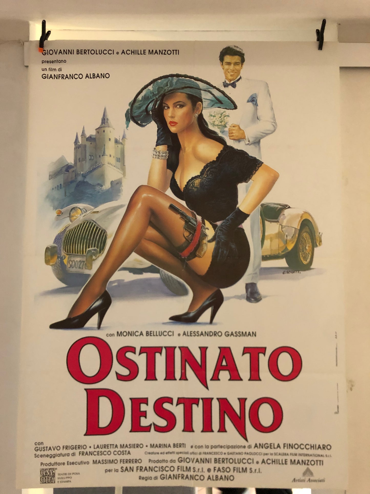 Manifesto Cinema Originale "Ostinato Destino", Anno 1992, con Monica Bellucci, Misure 140x100