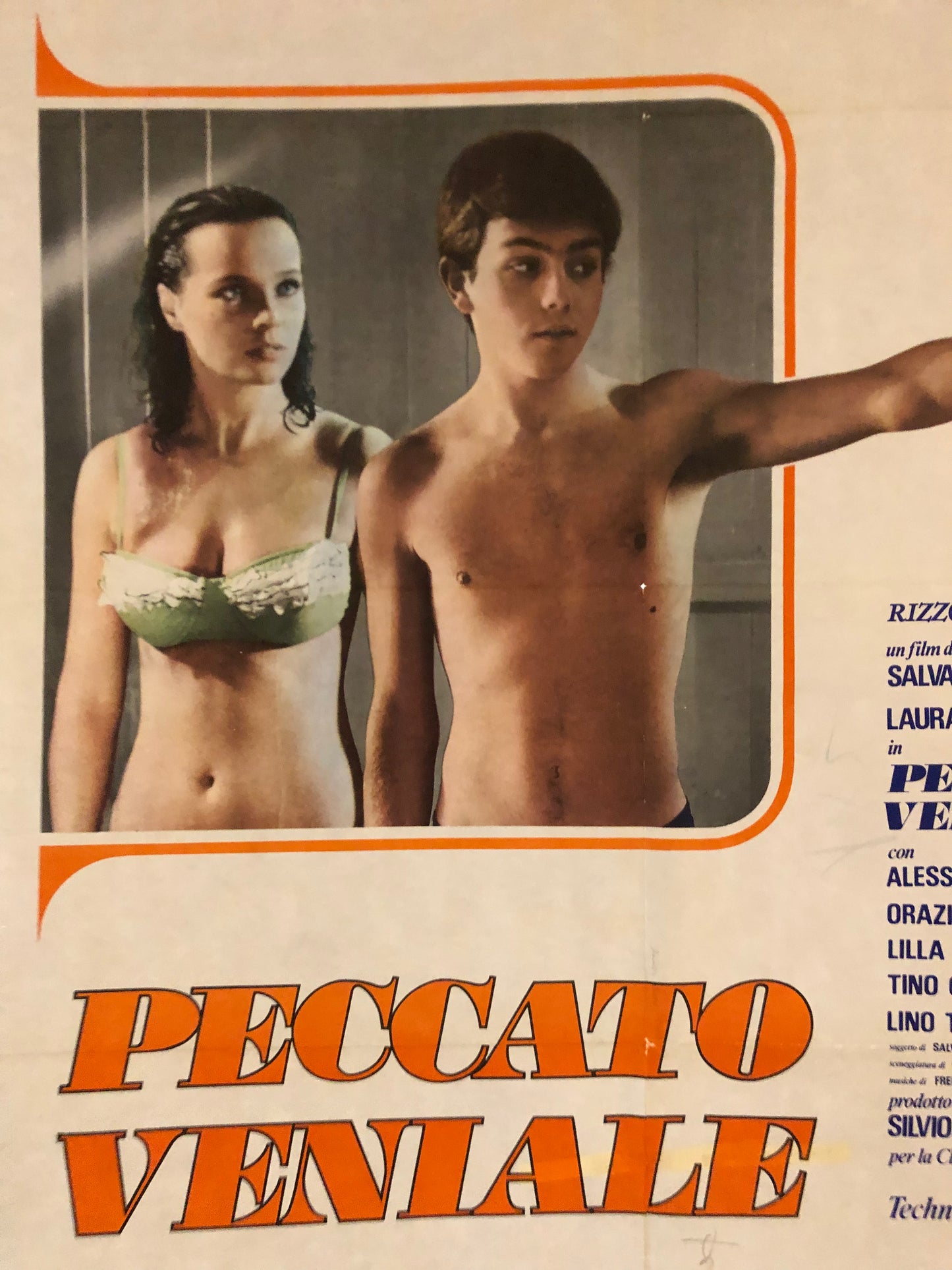 Manifesto Cinema Originale Peccato Veniale, Anno 1974, Locandina 140x100 con Laura Antonelli