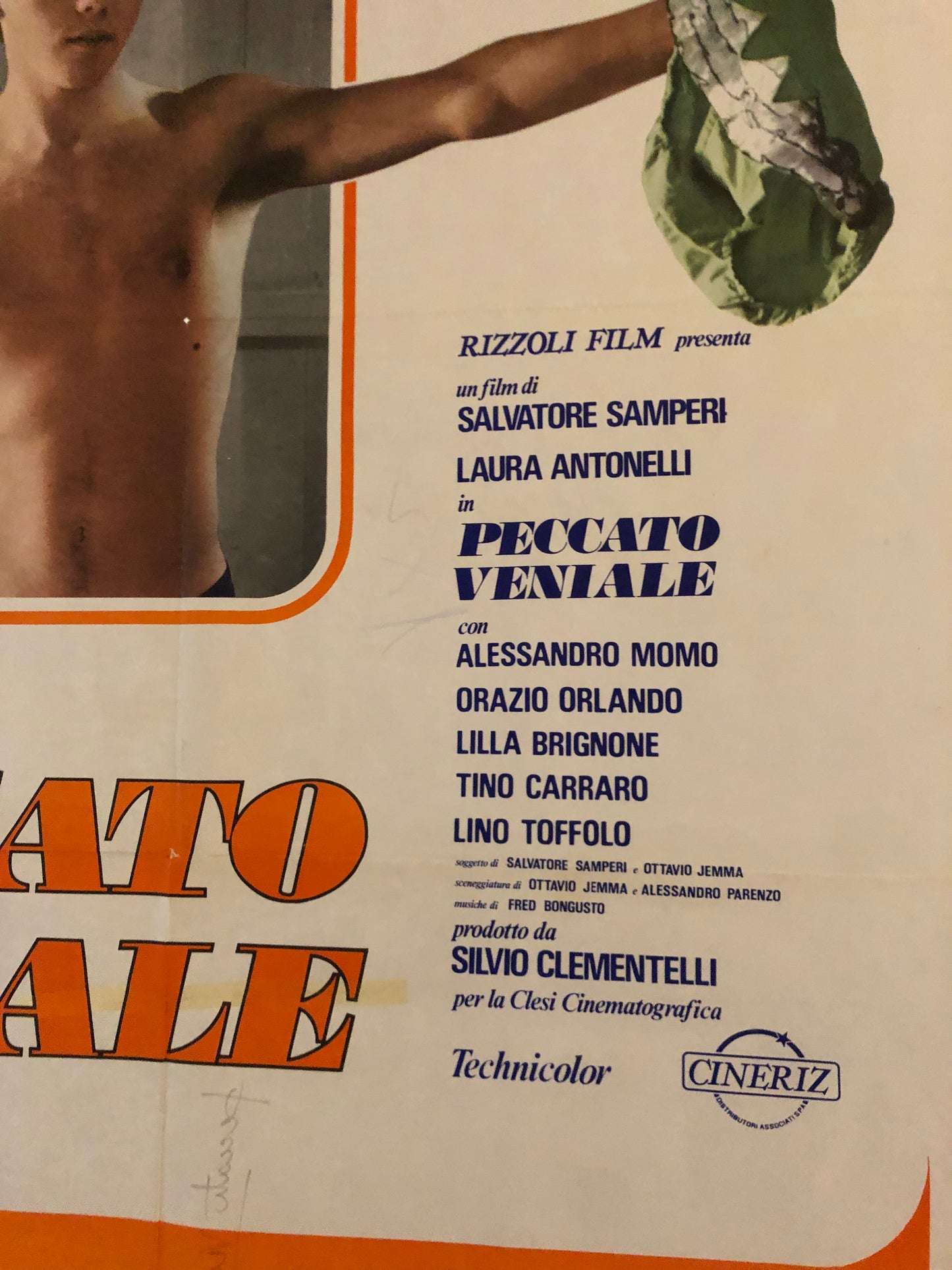 Manifesto Cinema Originale Peccato Veniale, Anno 1974, Locandina 140x100 con Laura Antonelli