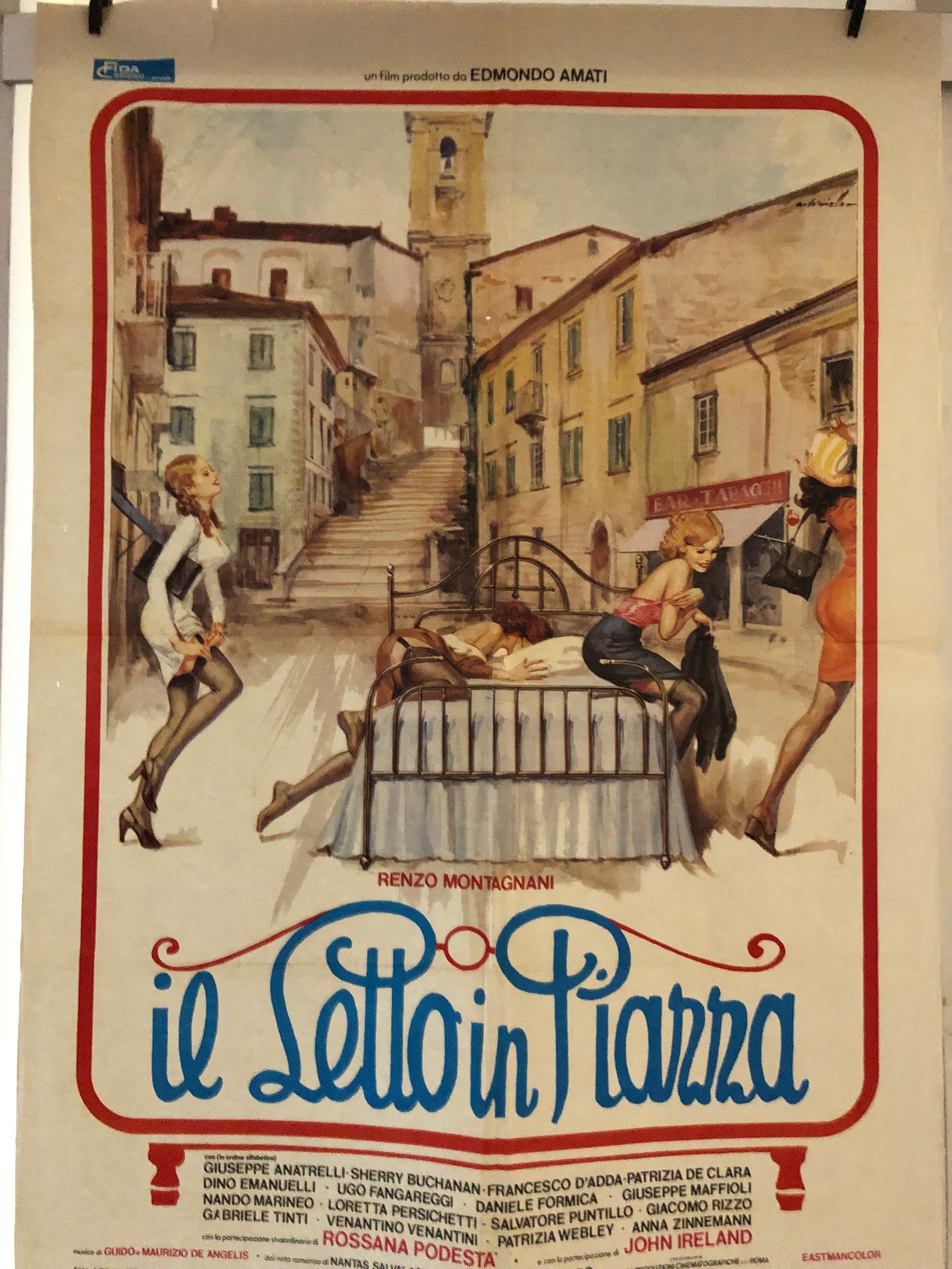 Manifesto Cinema Originale Il Letto In Piazza Film, Anno 1976, Locandina Misure 140x100