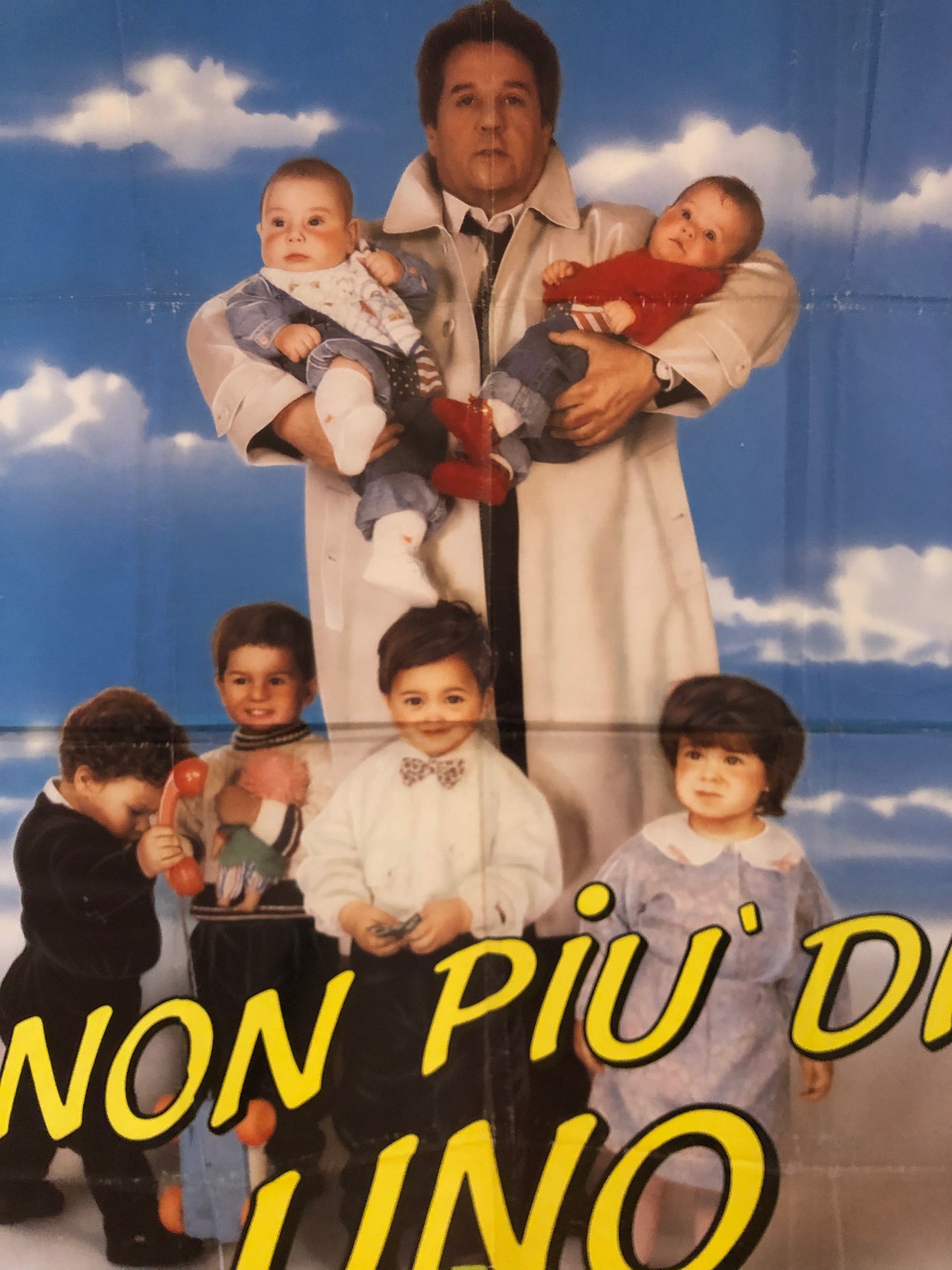 Manifesti Cinema Originali "Non Più Di Uno", Renato Pozzetto, Anno 1990, misure 280x200 cm