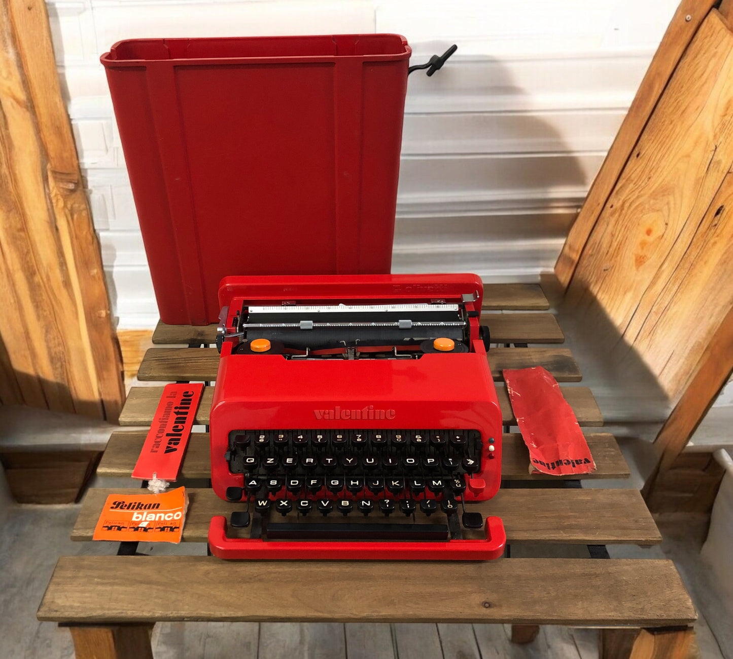 Macchina Da Scrivere Olivetti Valentine Design Ettore Sottsass Vintage Rossa