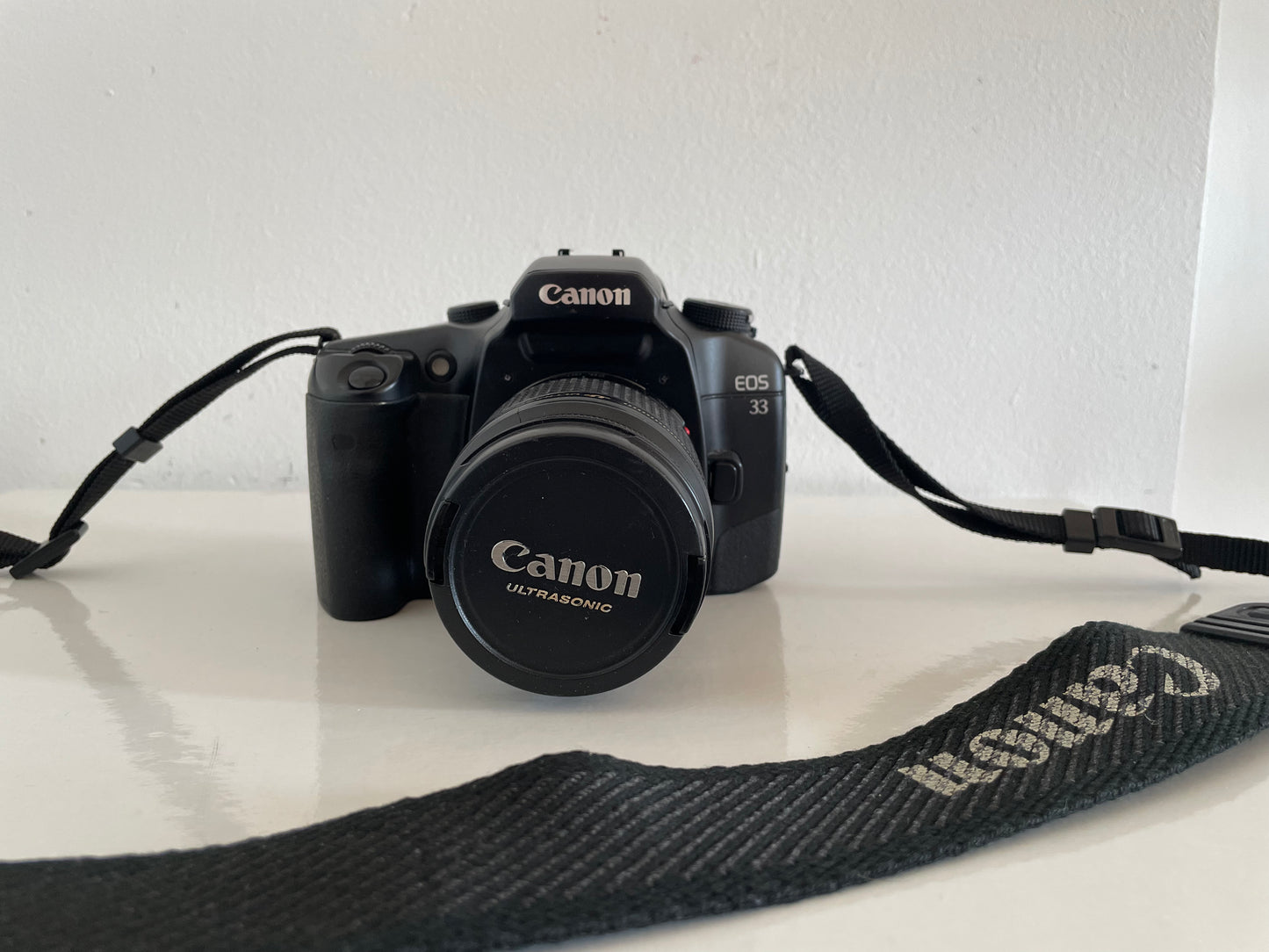 Fotocamera Analogica Canon EOS 33 Obiettivo Zoom 58mm Reflex 35mm Nero con Tracolla