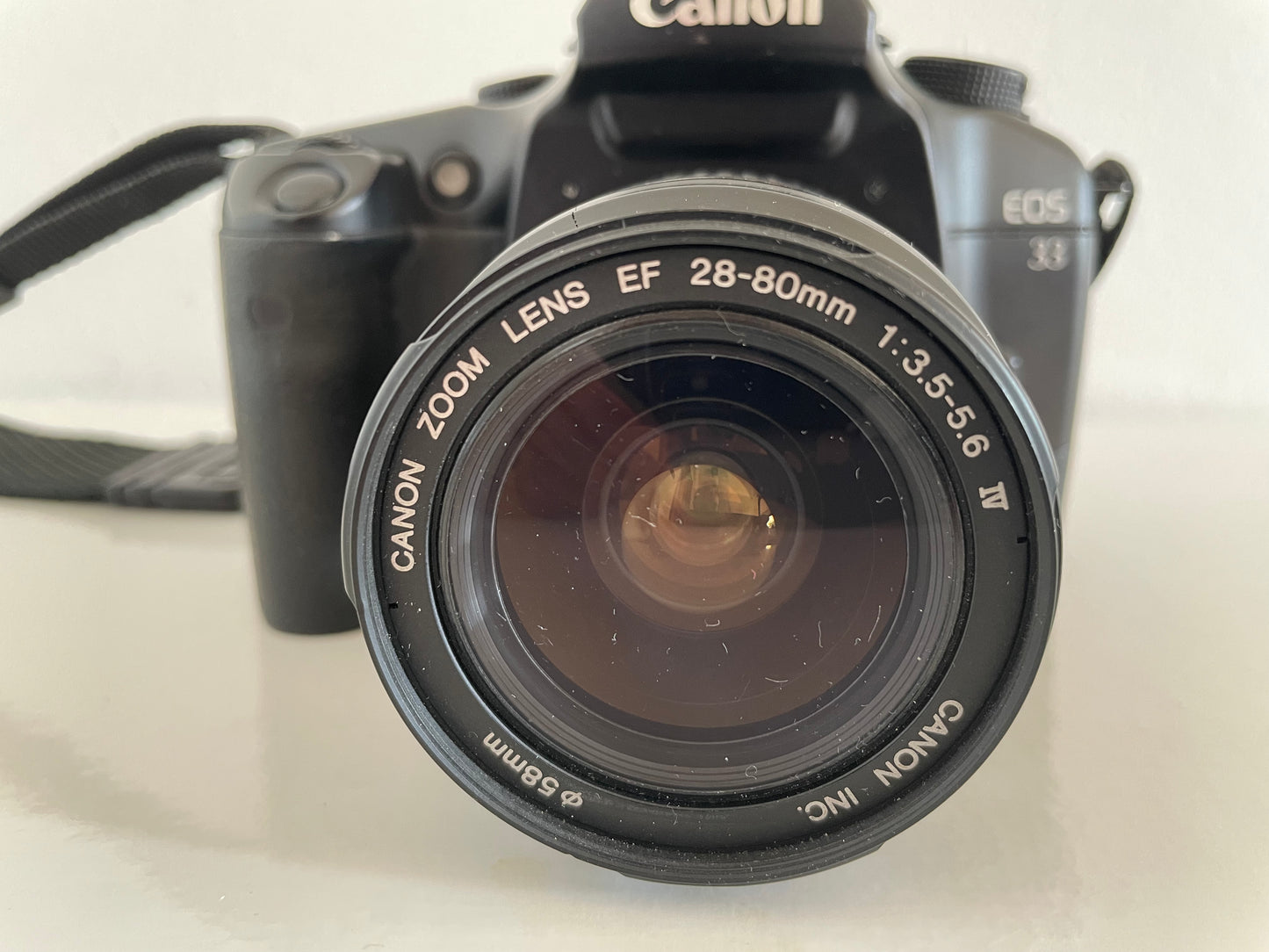 Fotocamera Analogica Canon EOS 33 Obiettivo Zoom 58mm Reflex 35mm Nero con Tracolla