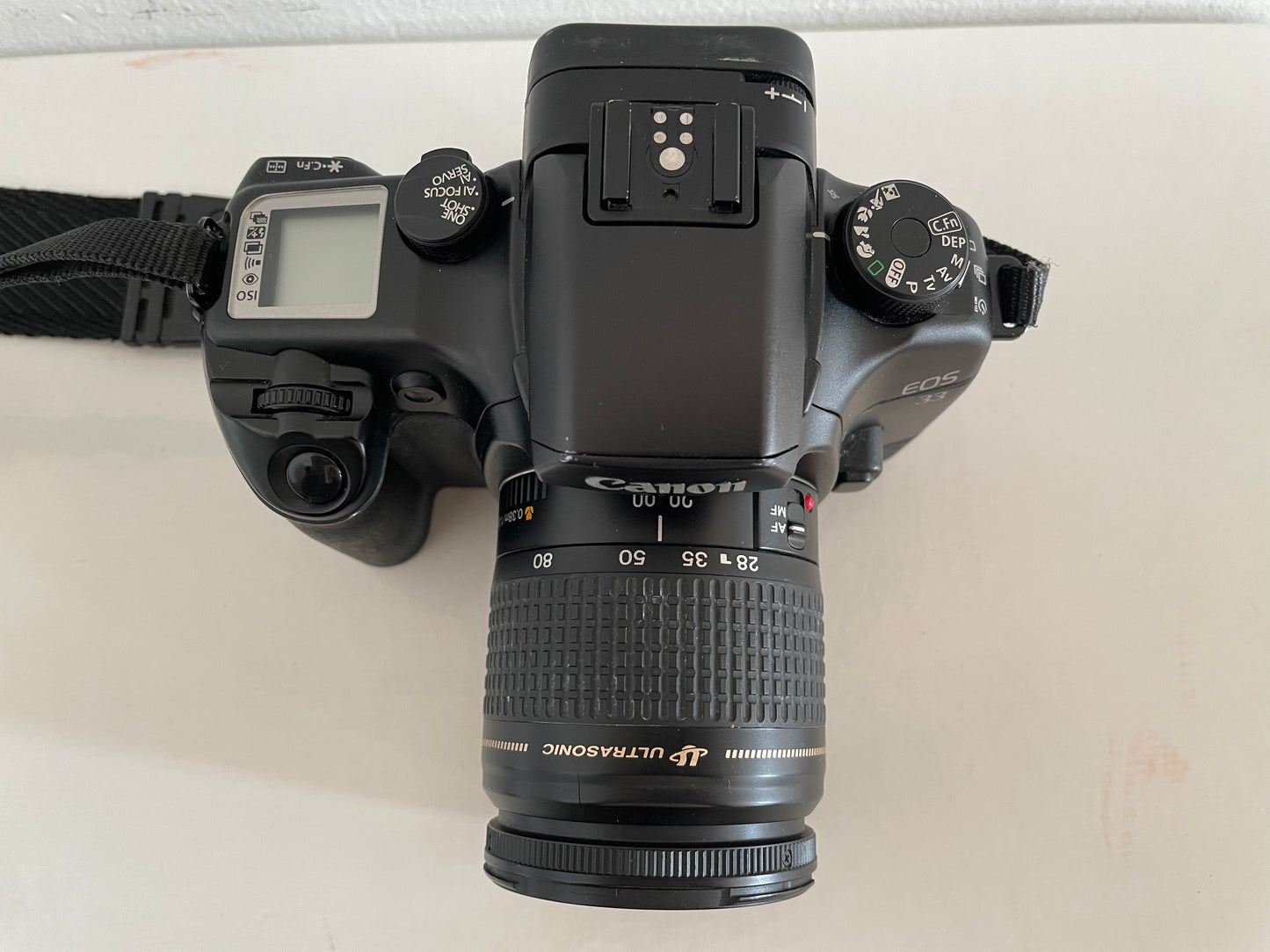 Fotocamera Analogica Canon EOS 33 Obiettivo Zoom 58mm Reflex 35mm Nero con Tracolla