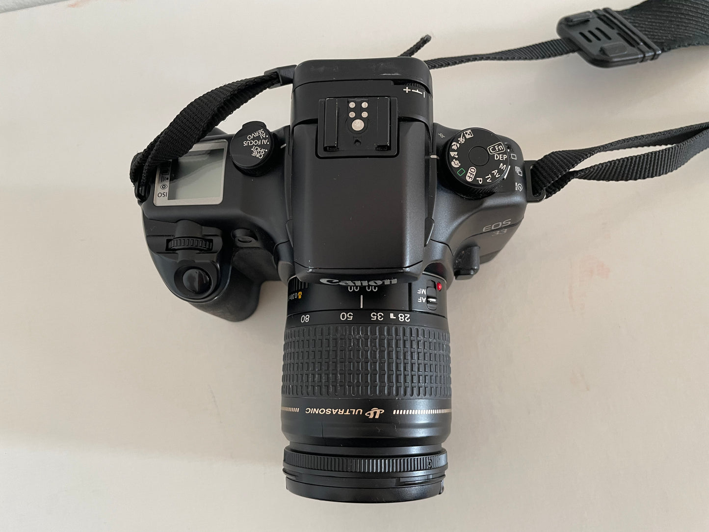 Fotocamera Analogica Canon EOS 33 Obiettivo Zoom 58mm Reflex 35mm Nero con Tracolla