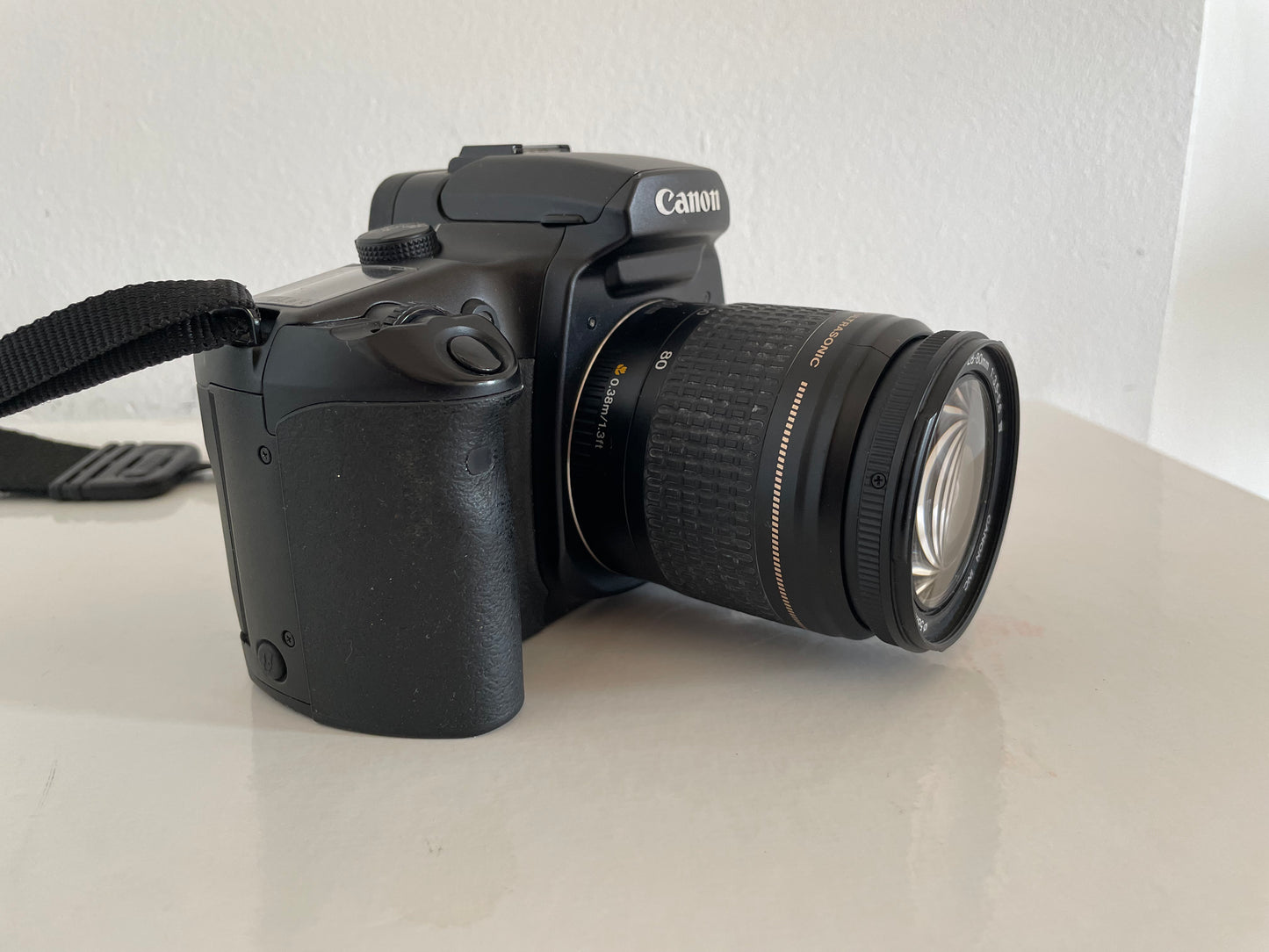 Fotocamera Analogica Canon EOS 33 Obiettivo Zoom 58mm Reflex 35mm Nero con Tracolla