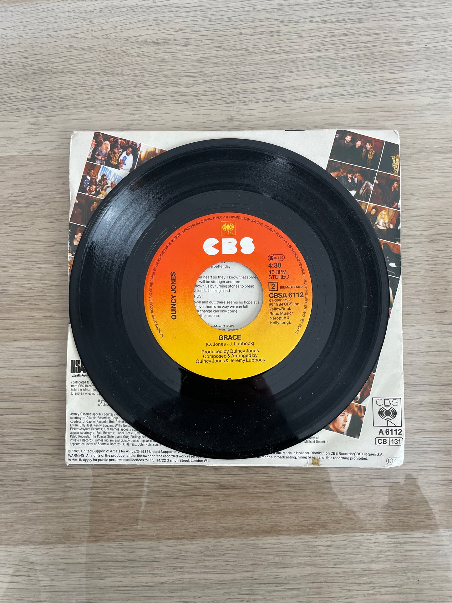 Disco 45 giri vinile We Are The World USA For Africa Michael Jackson e AAVV