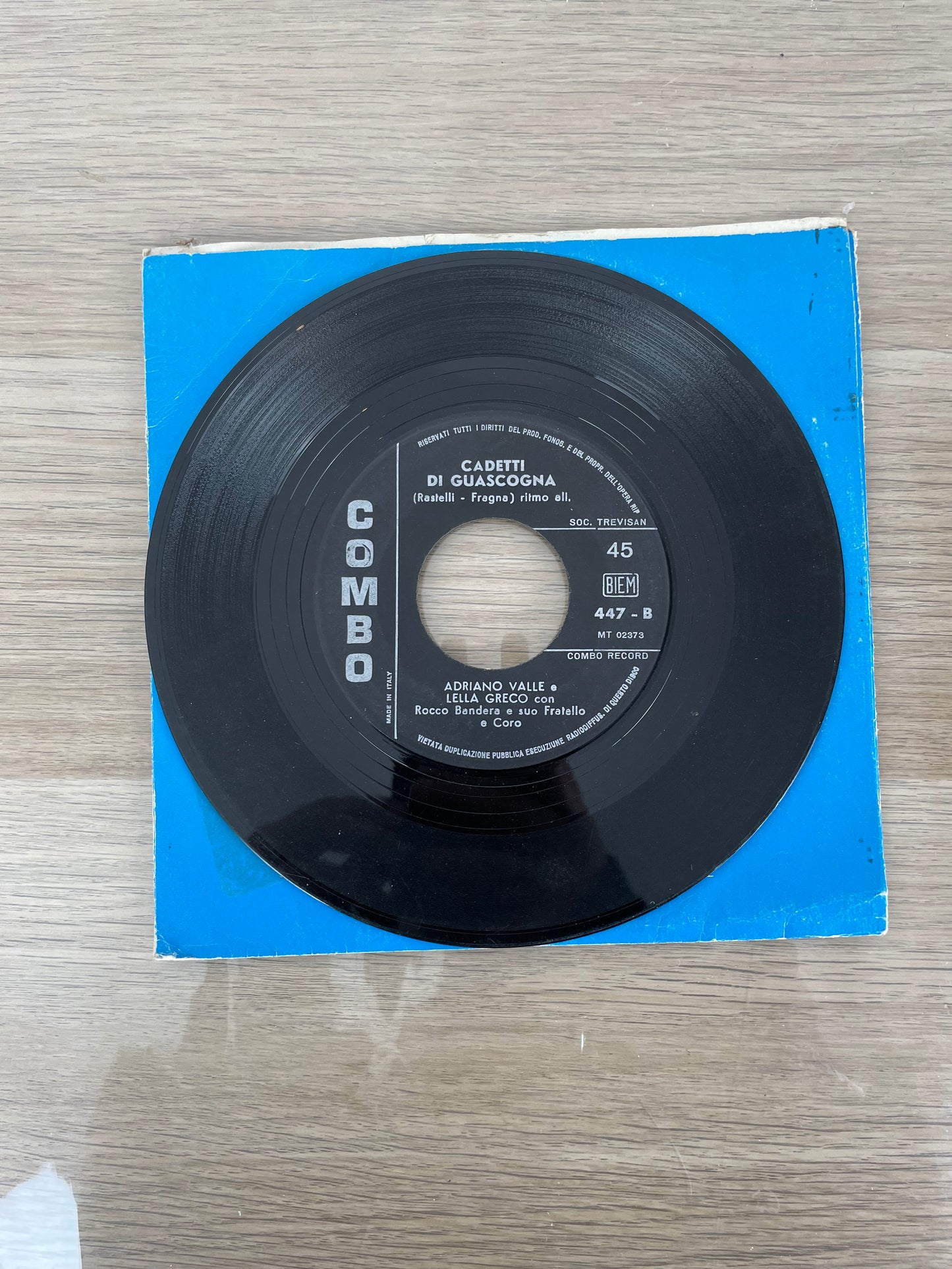 Disco 45 giri vinile Adriano Valle Lella Greco Cadetti Di Guascogna Sulla Carrozzella Anni 50