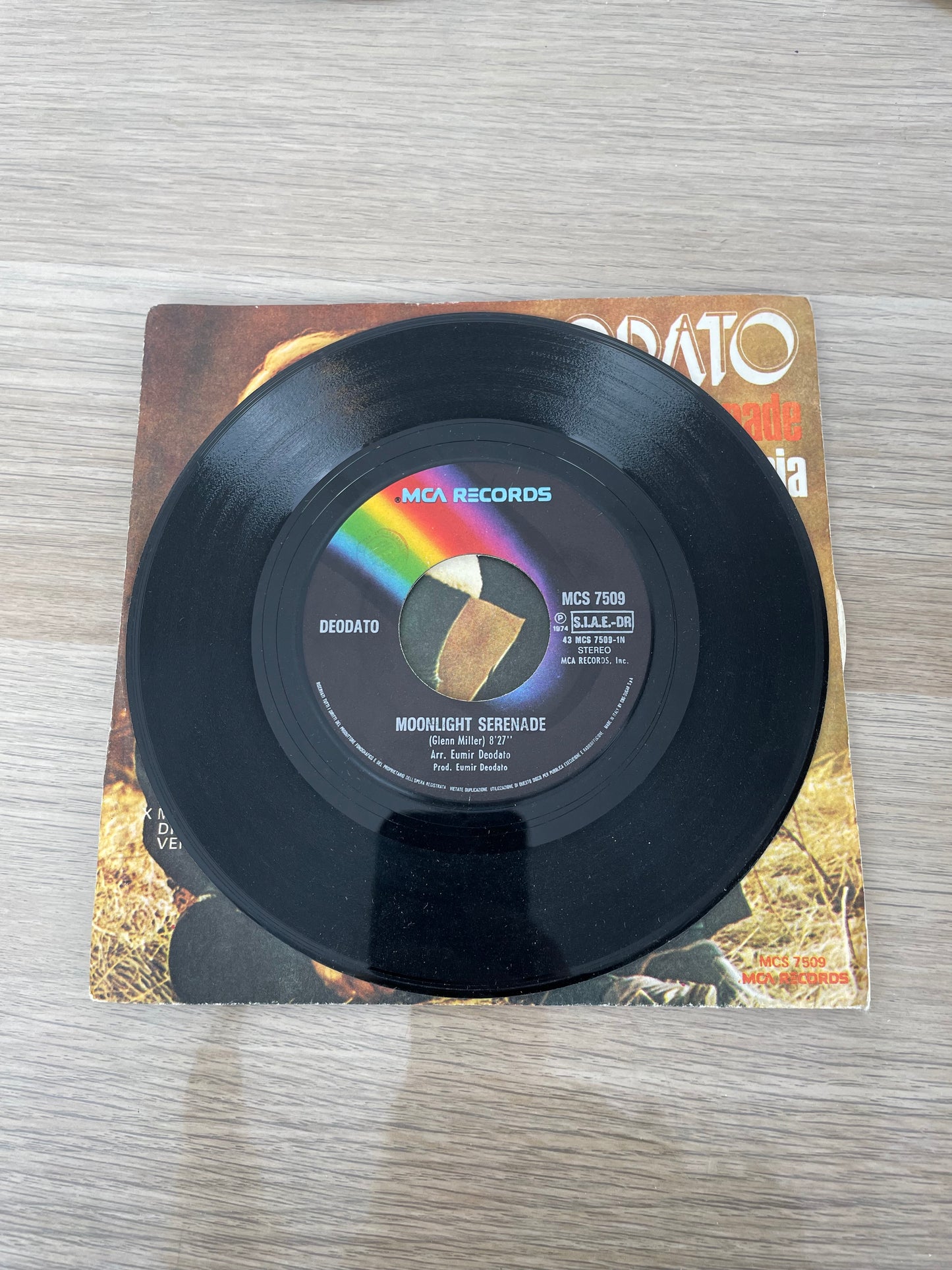 Disco 45 giri vinile Deodato Moonlight Serenade e Ave Maria 1974