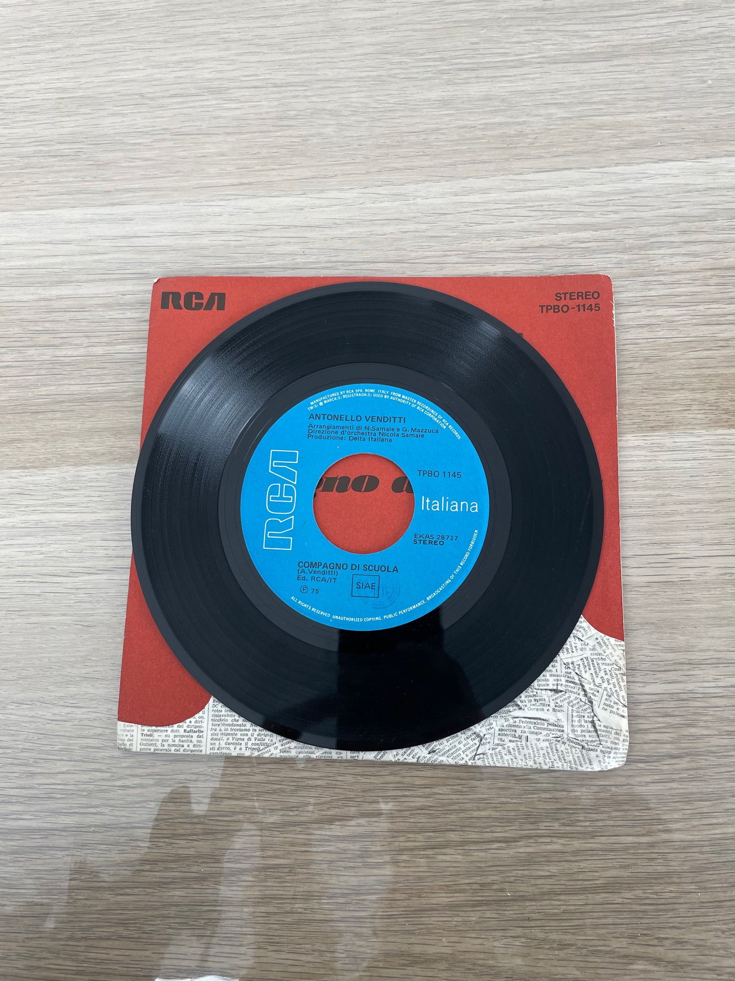 Disco 45 giri vinile Antonello Venditti Lilly Compagno Di Scuola 1978