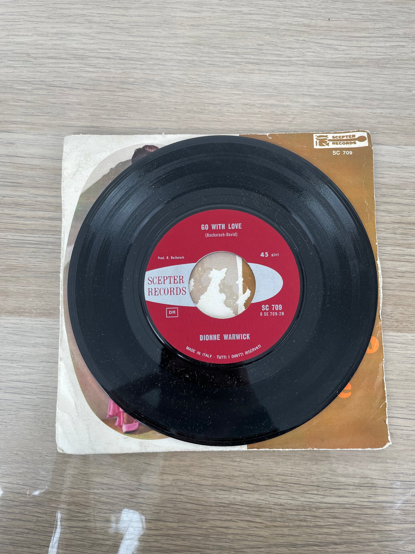 Disco 45 giri vinile Dionne Warwick Dedicato All'Amore Go With Love 1967