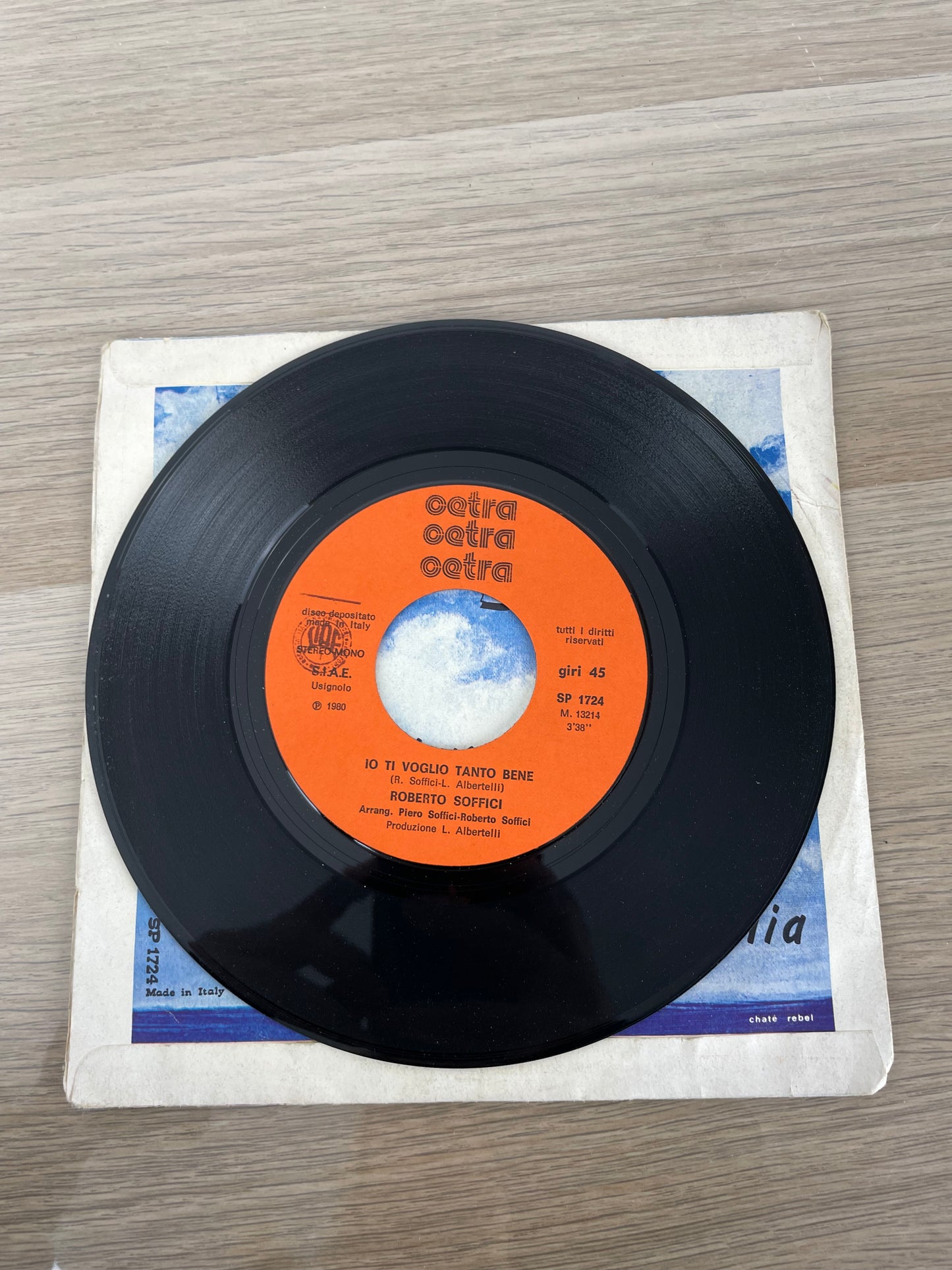 Disco 45 giri vinile Roberto Soffici Ti Voglio Tanto Bene Italia 1982