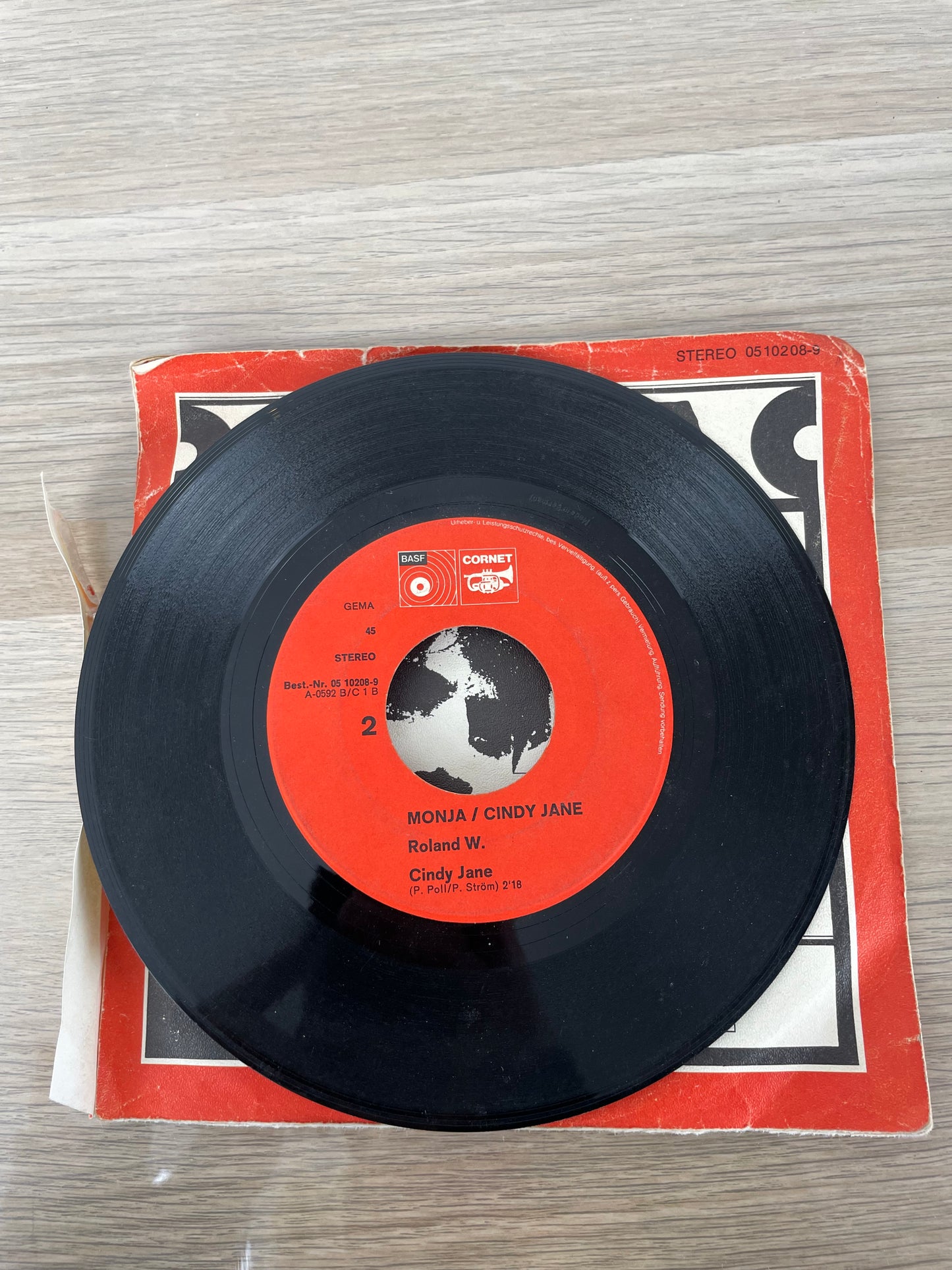 Disco 45 giri vinile Roland W. Monja Cindy Jane 1983