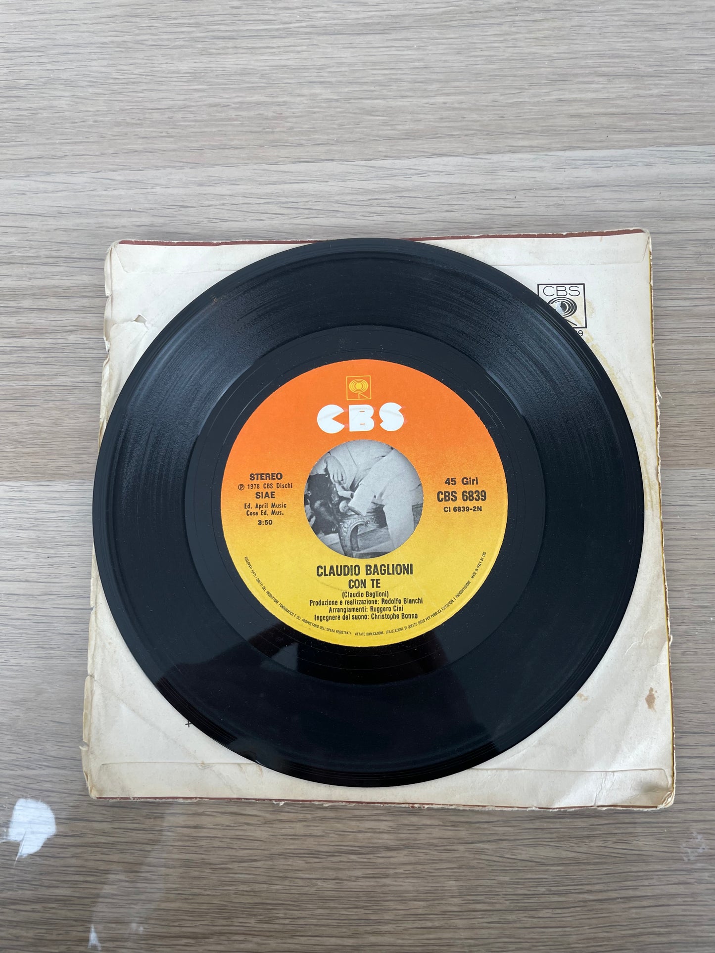 Disco 45 giri vinile Claudio Baglioni E Tu Come Stai Con Te 1978