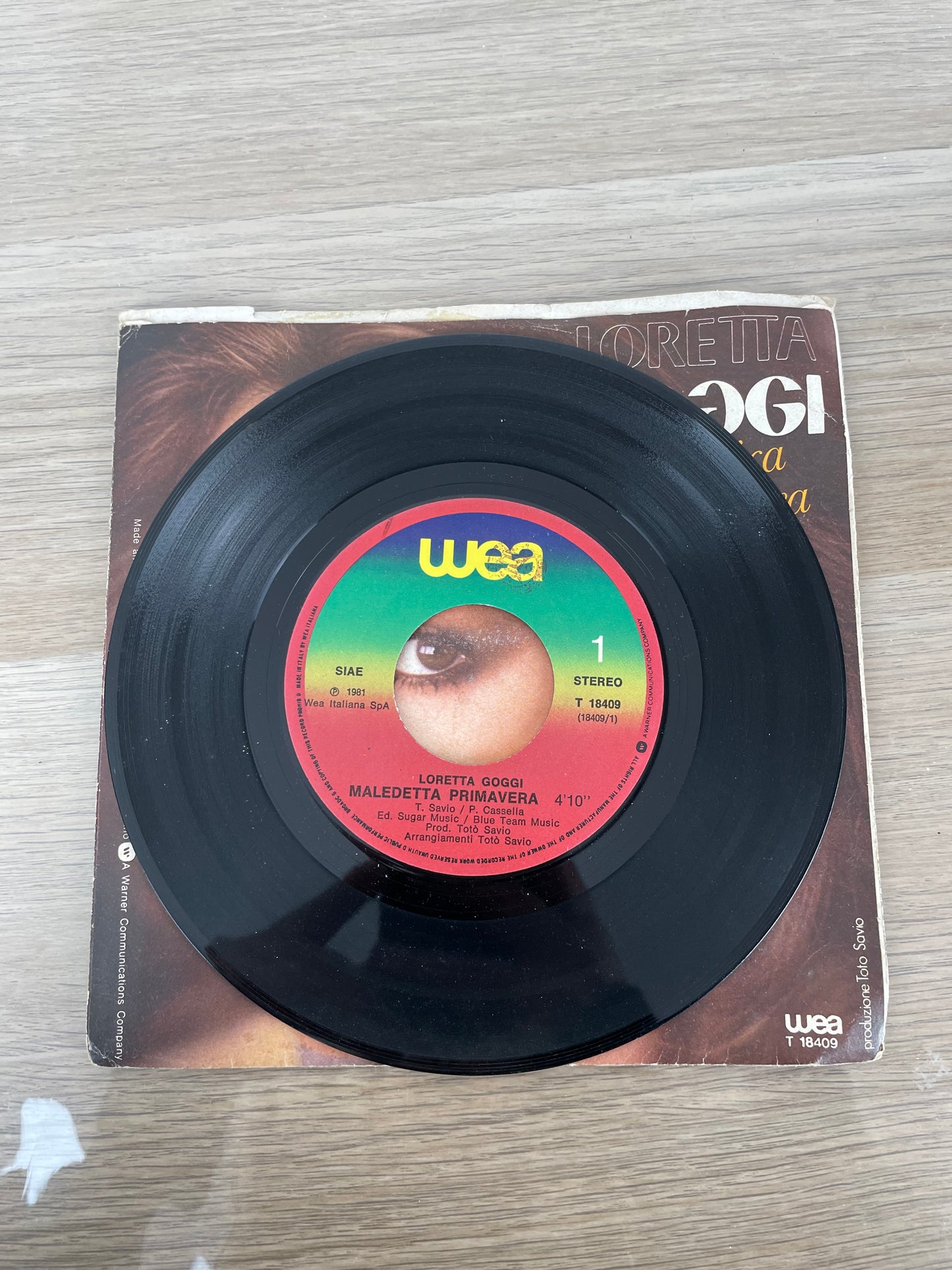 Disco 45 giri vinile Loretta Goggi Maledetta Primavera Mi Solletica L'Idea 1981