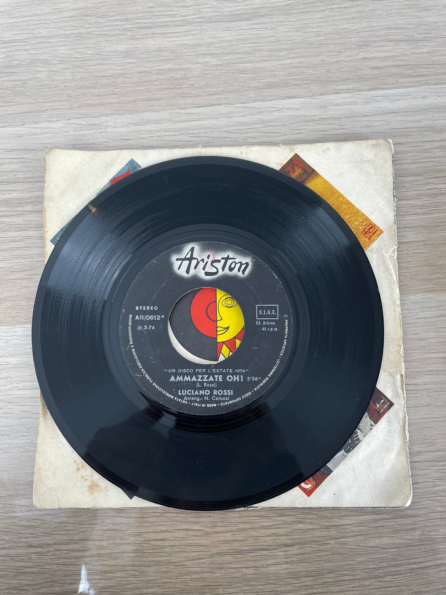 Disco 45 giri vinile Luciano Rossi Ammazzate Oh! Un Botto Grande 1977