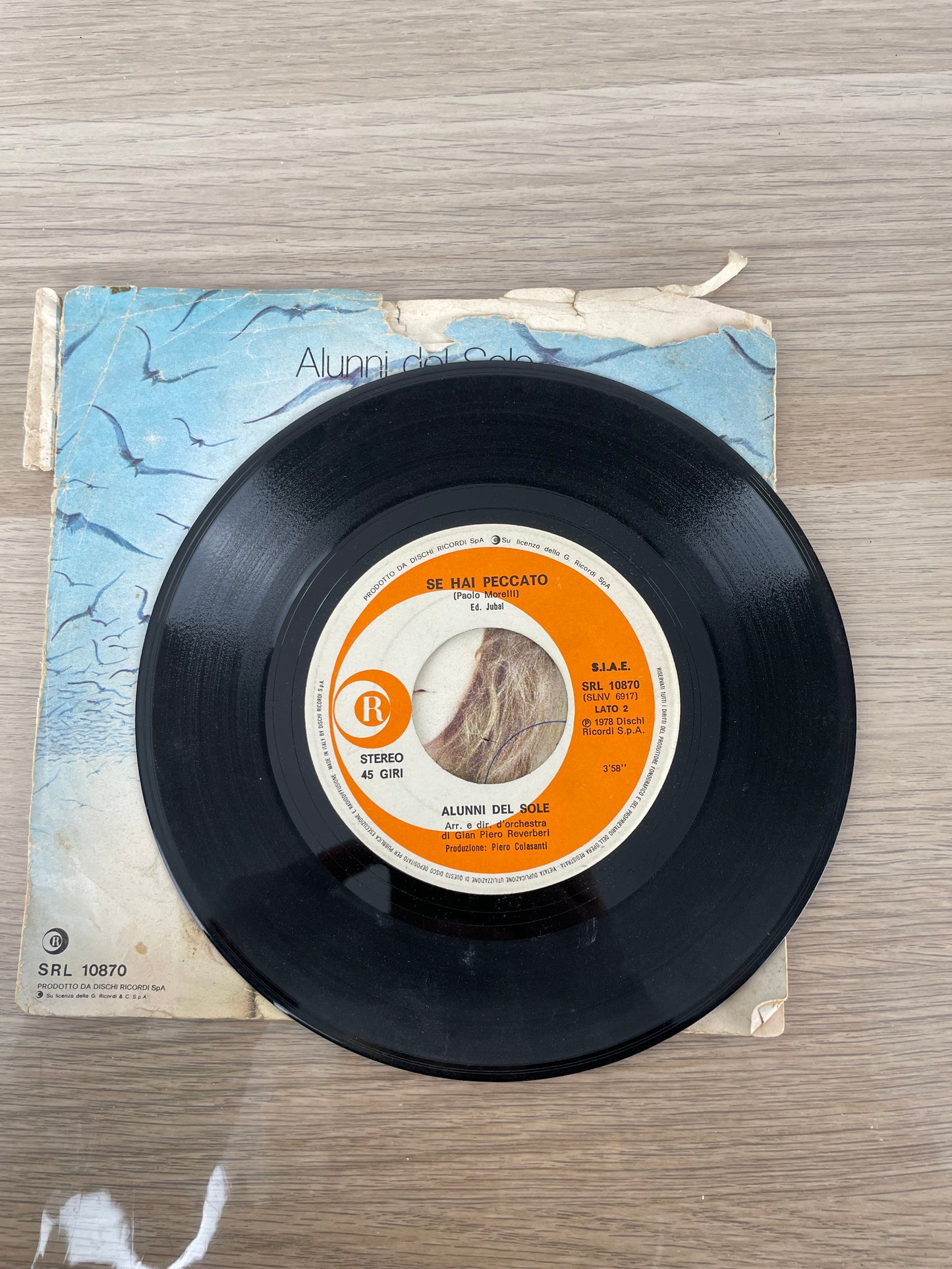 Disco 45 giri vinile Alunni Del Sole Liù Se Hai Peccato 1978