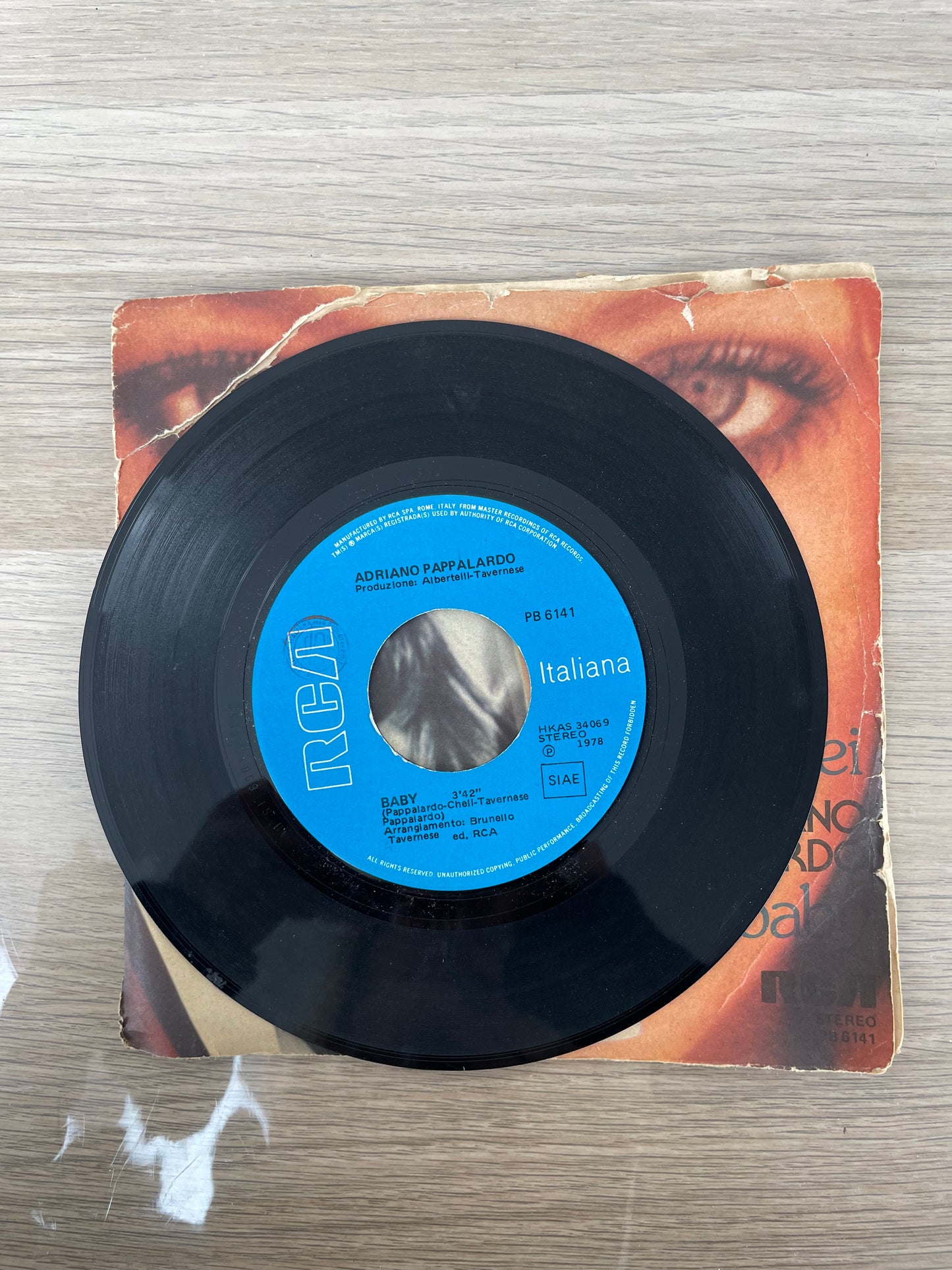 Disco 45 giri vinile Adriano Pappalardo Voglio Lei Baby 1978