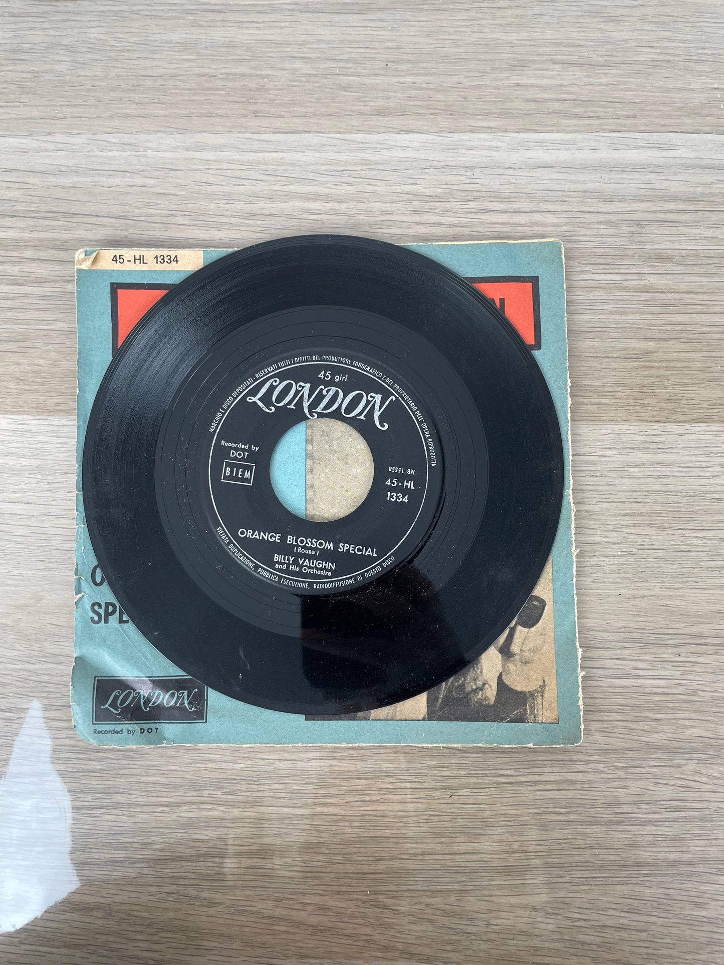 Disco 45 giri vinile Billy Vaughn Wheels Orange Blossom Special 1960