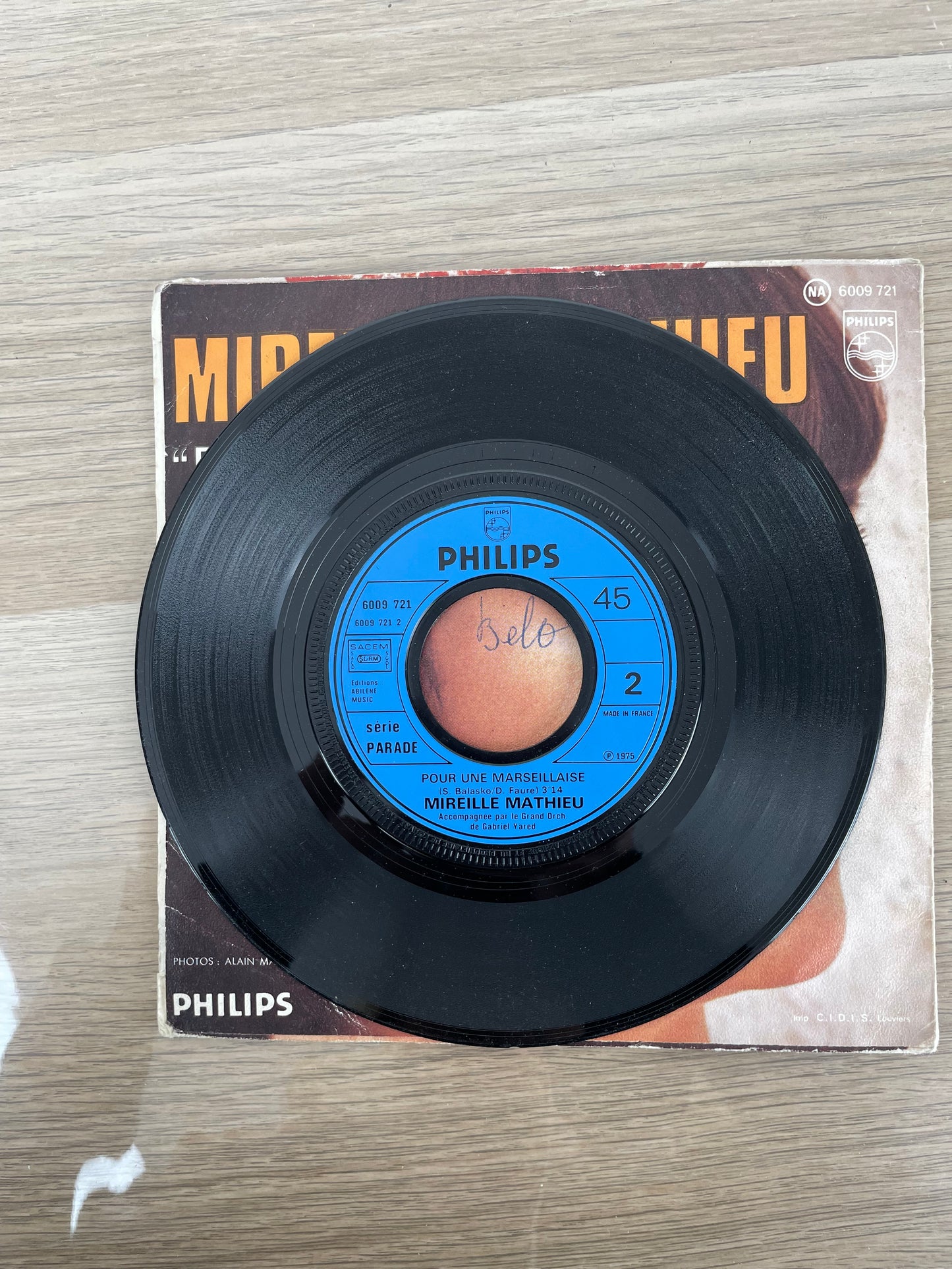 Disco 45 giri vinile Mirelle Mathieu Addio Pour Une Marseillase 1975