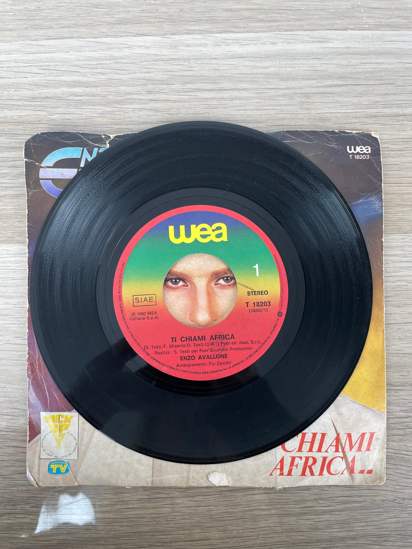 Disco 45 giri vinile Enzo Avallone Ti Chiami Africa Sorrisi 1980