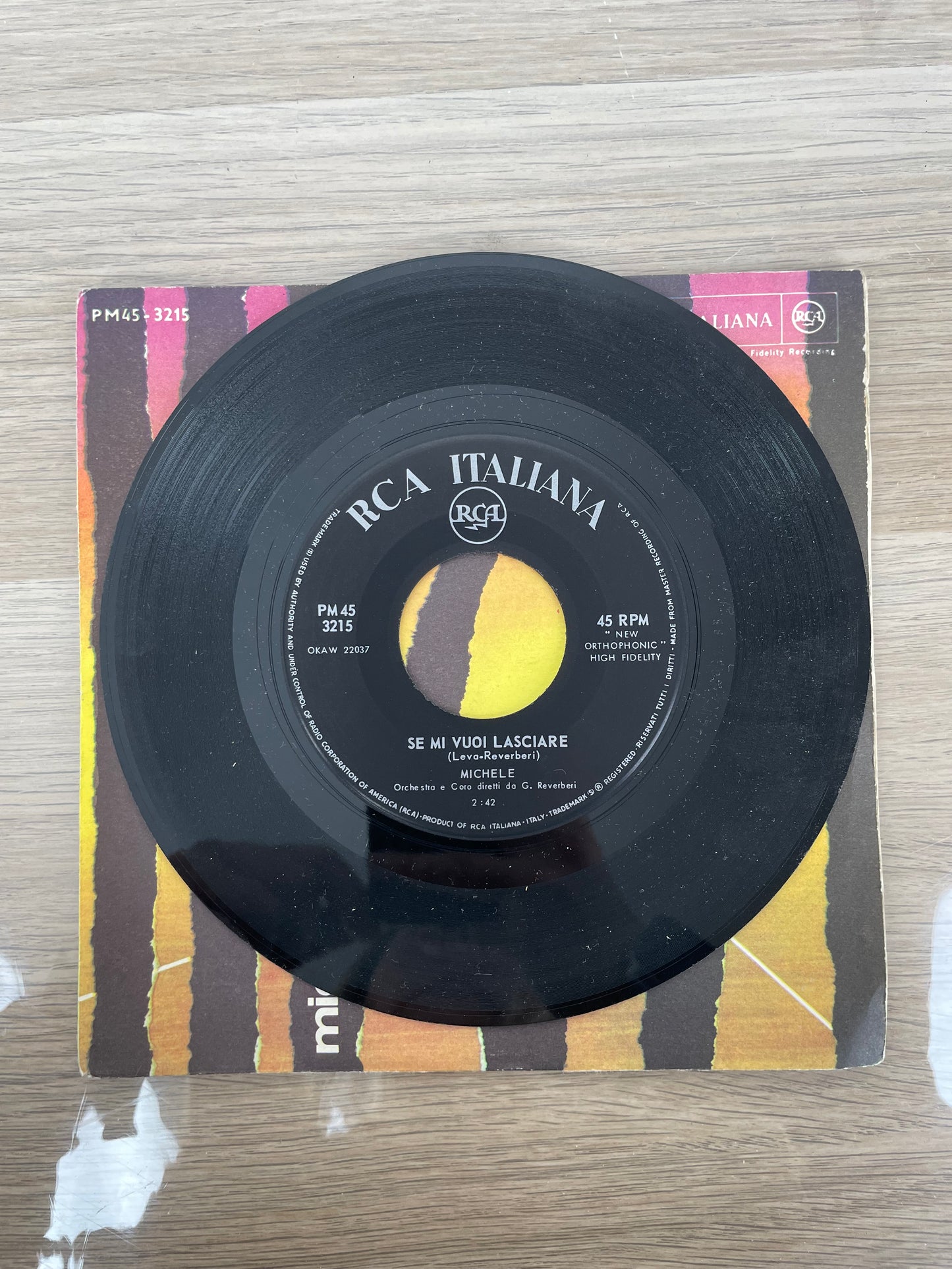 Disco 45 giri vinile Michele Se Mi Vuoi Lasciare Cosa Vuoi Da Me 1966