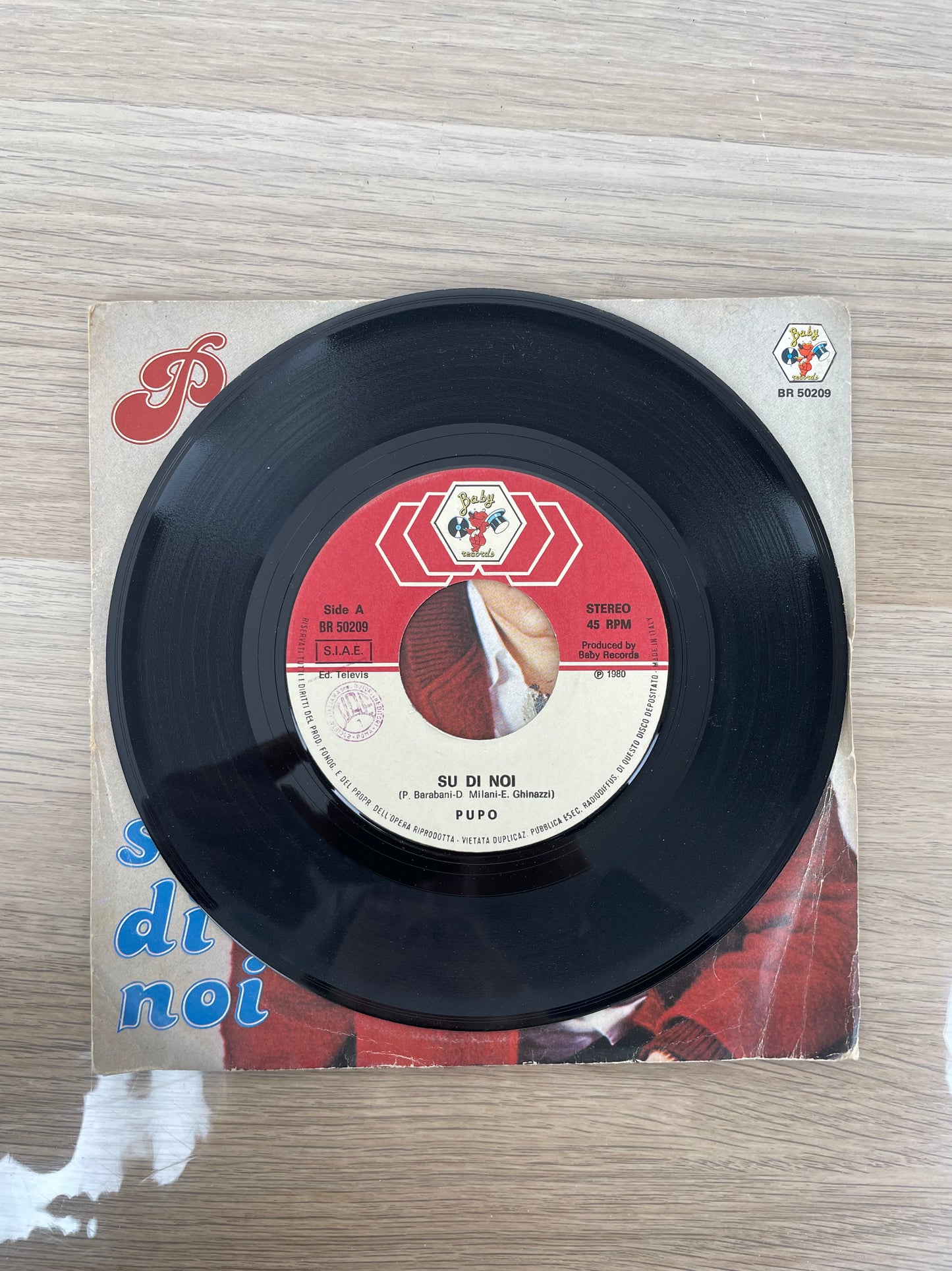 Disco 45 giri vinile Pupo Su Di Noi Lucia anno 1980