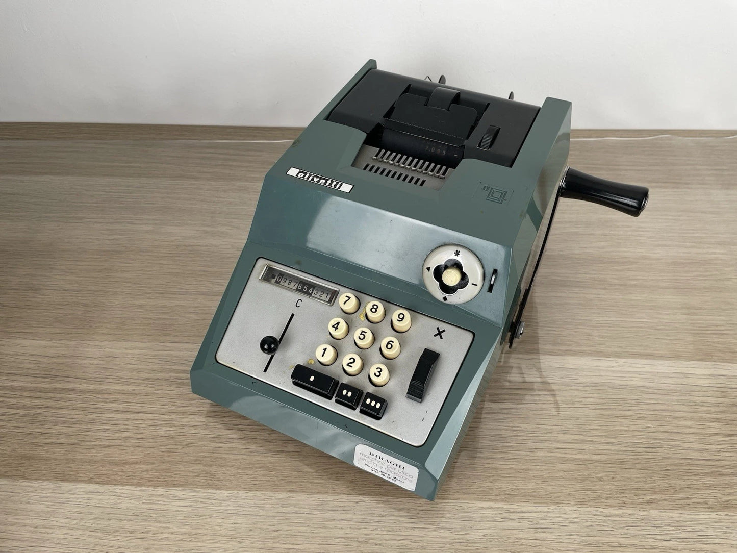 Calcolatrice Meccanica Manuale Olivetti Summa Prima 20 Epoca Anni '60 Azzurra