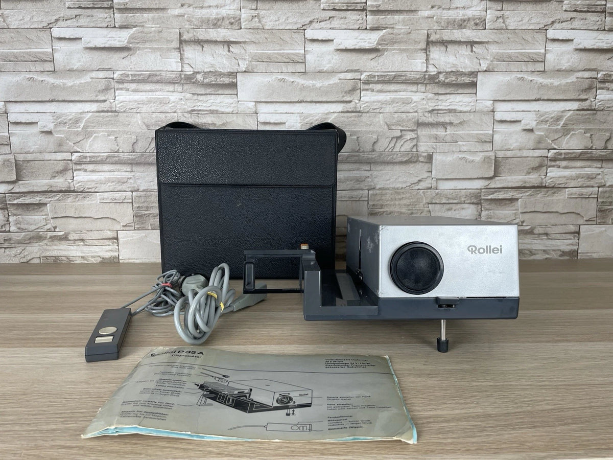 Rollei P35A Proiettore Diapositive Con Custodia Cavo Istruzioni Per Ricambi