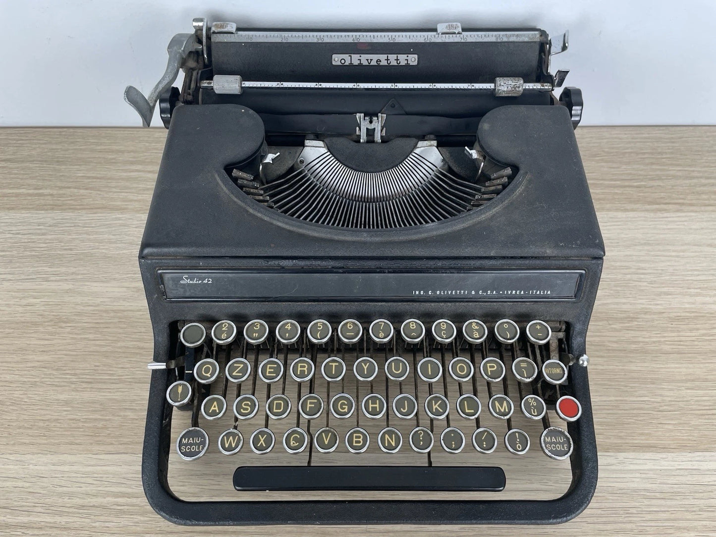 Macchina Da Scrivere Olivetti Studio 42 Portatile Nero Vintage Epoca Anni 30/50