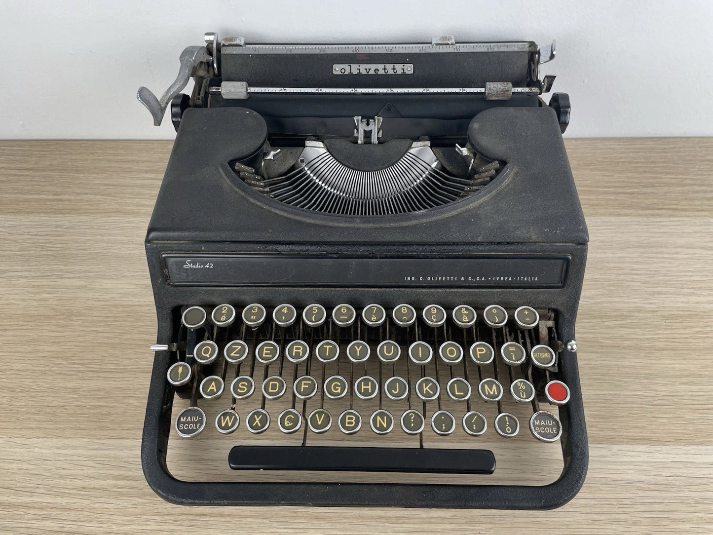 Macchina Da Scrivere Olivetti Studio 42 Portatile Nero Vintage Epoca Anni 30/50