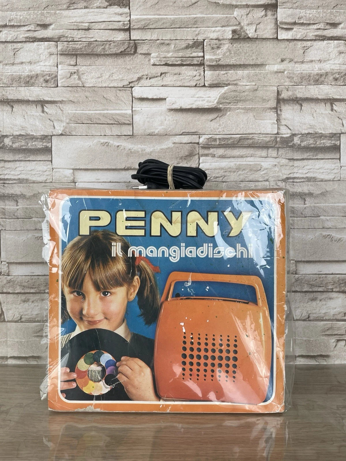 Mangiadischi Penny Vintage Dischi 45 Giri Epoca Arancione Con Scatola Originale