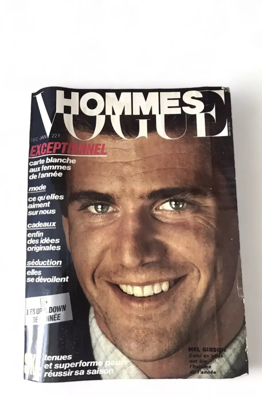 Hommes Vogue Dic1983 Gen1984 Mel Gibson Cover Magazine Rivista Uomo Moda Francia