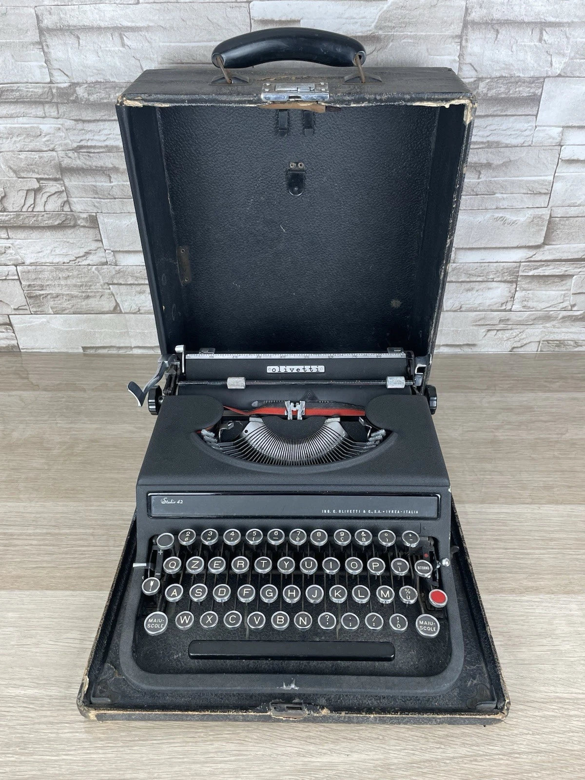 Macchina Per Scrivere Olivetti Studio 42 Vintage Epoca Anni 30 Design Nera