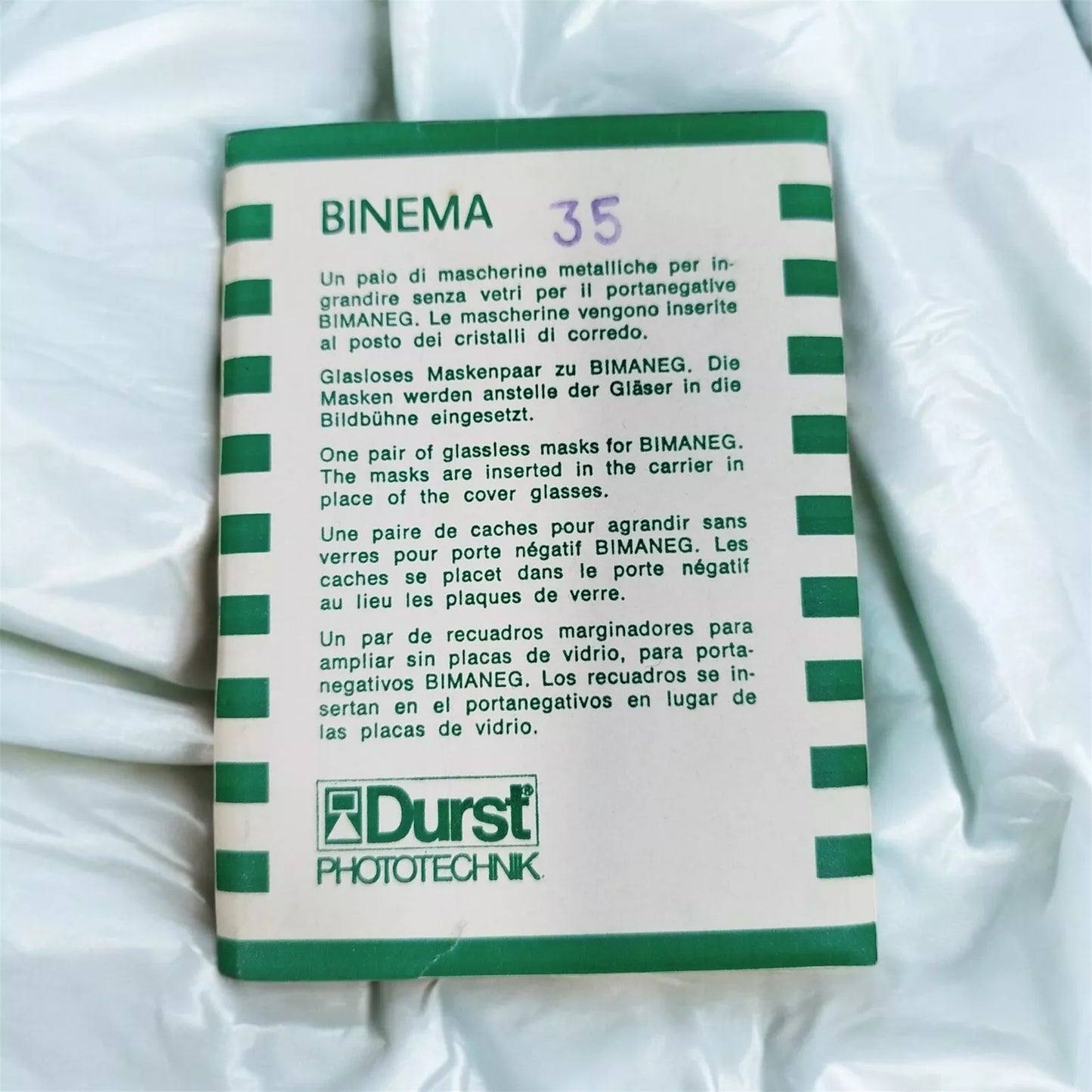 Durst Binema 35 Due Mascherine Metalliche Per Ingranditore Senza Vetri Bimaneg