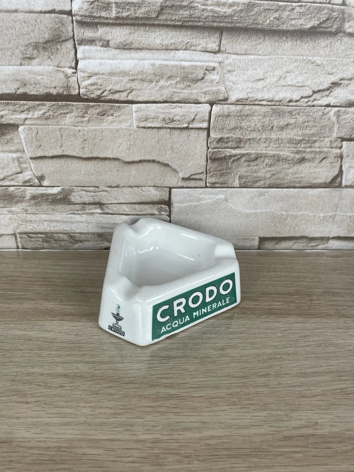 Posacenere Portacenere Crodo Acqua Minerale Bianco Vintage Ceramica Vintage '70