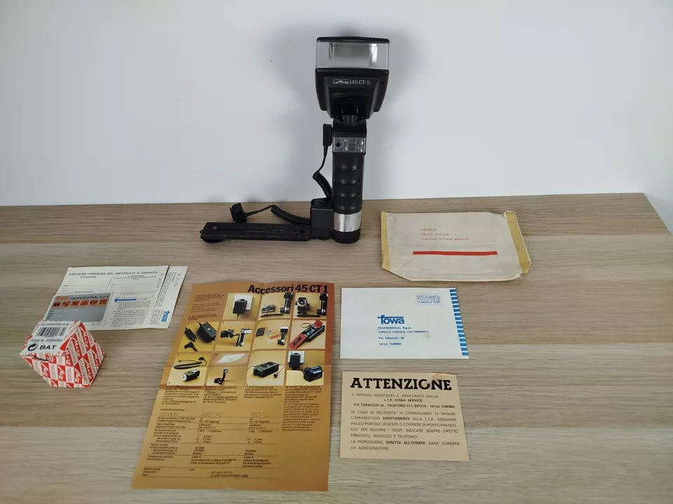 Unità Flash Esterna Metz 45 CT-5 Vintage Anni 80 Con Battery Pack E Istruzioni